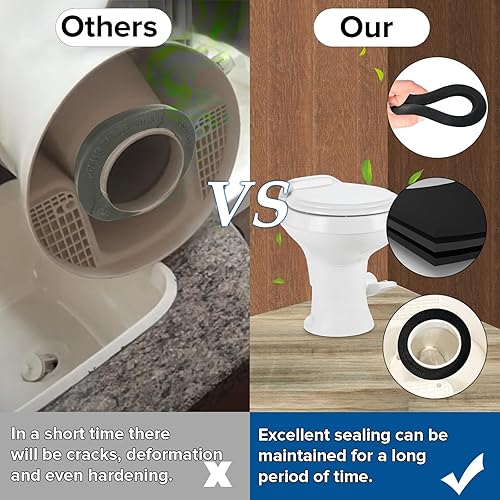 Miniatura 6 de Sello de inodoro para RV, 385311652 sello de repuesto para inodoro RV y 385311658 sello de descarga de inodoro RV compatible con Dometic 300310320