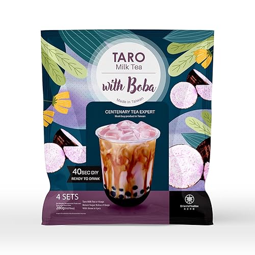 Nuevo Té de leche de azúcar moreno con tapioca Boba (Té de leche de taro)