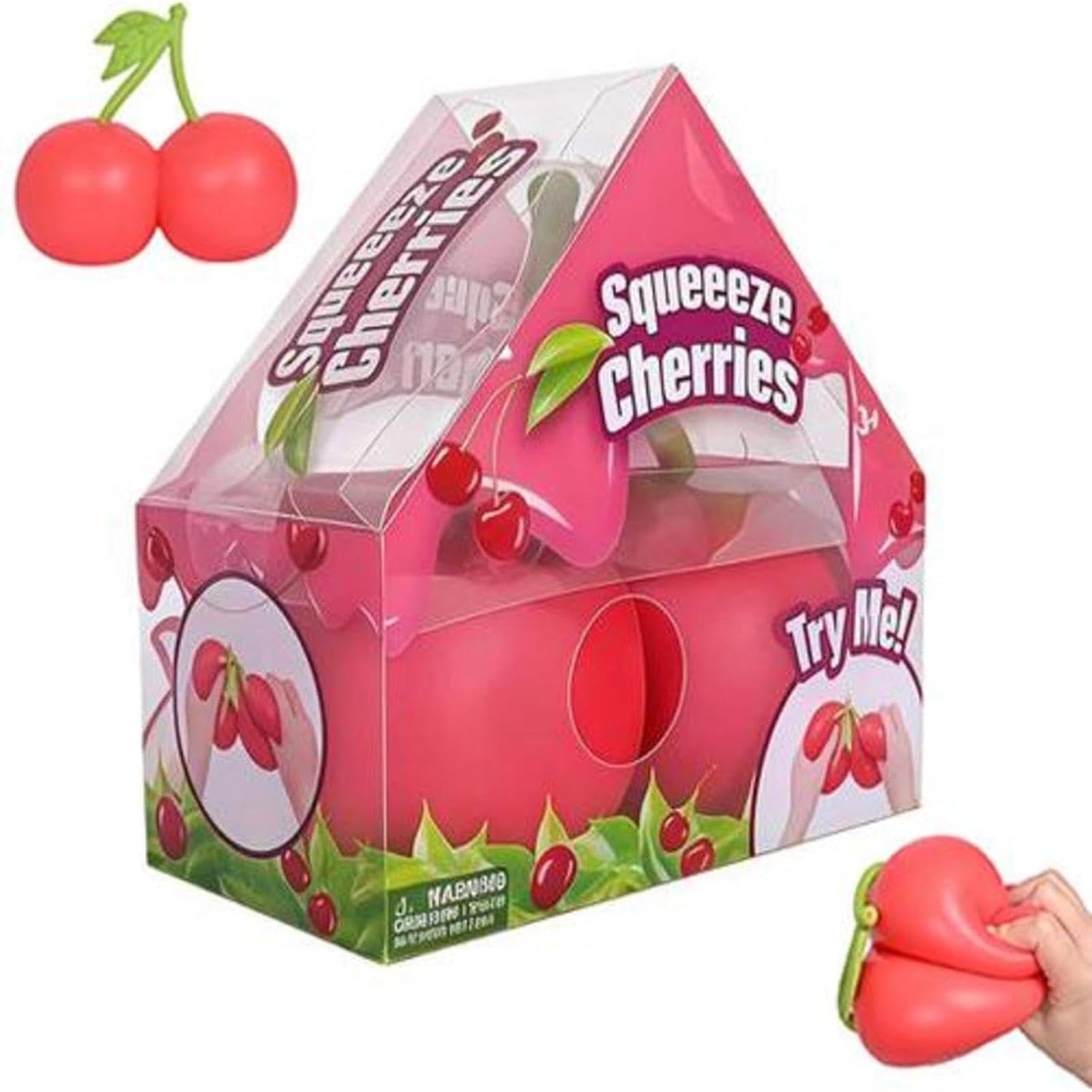 Cherry Squeeze Toys,Soft Squeeze Cherry Fidget Toy, Cherries Toy, Fun Fruit Party Prize Gift, For Family Friends Office Classroom Waiting Room Relax