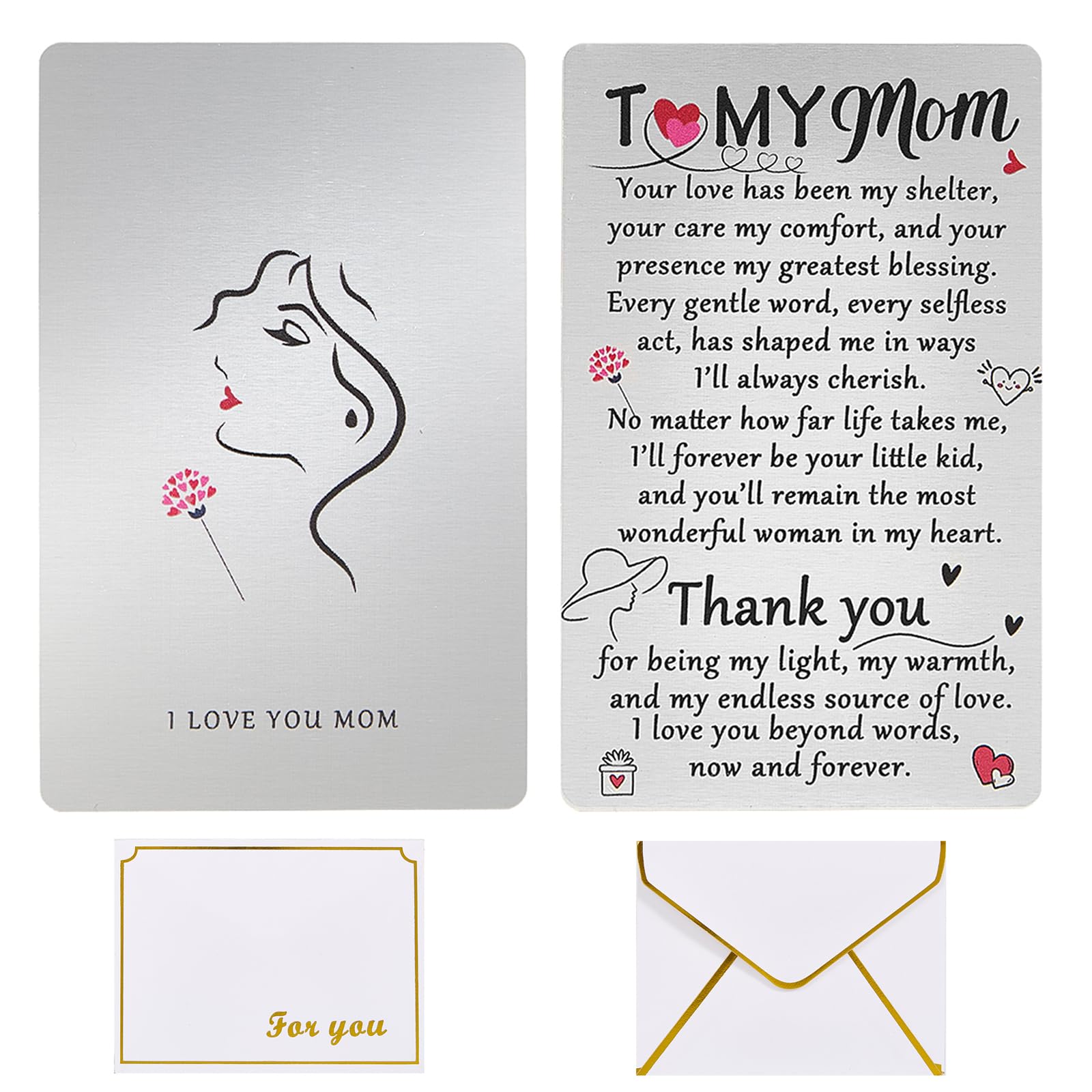 SZTGR Mothers day gifts for mom, My Mommy Valentines Day Wallet Card from Daughter, Dear Birthday Card, Long Distance Gifts Angel, I love You Mom