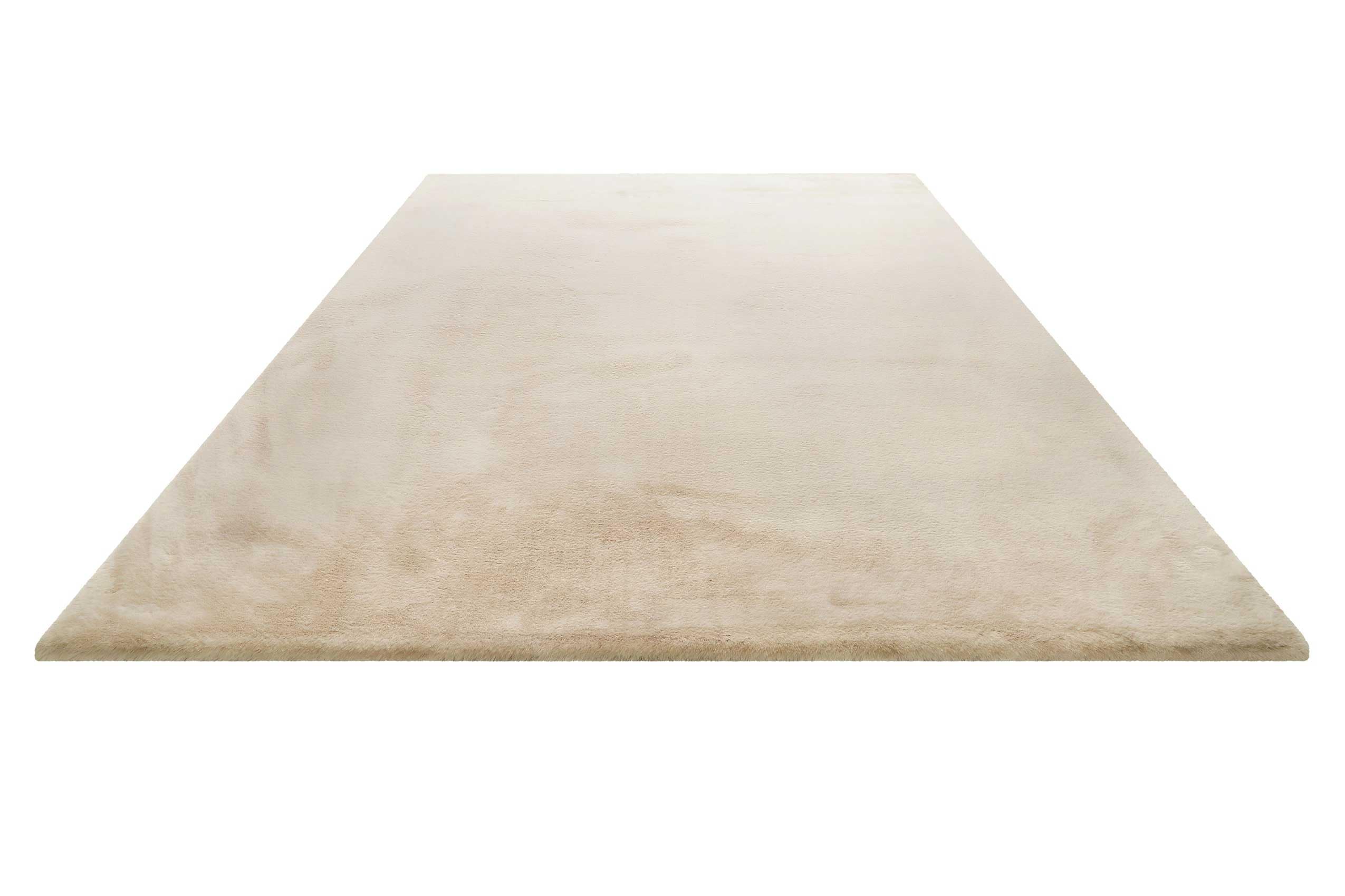 Homie Living Vita Hochflorteppich, 70 x 140 cm, Creme beige | kuscheliger & flauschiger Hochflor-Teppich für Wohnzimmer, Kinderzimmer, Schlafzimmer mit Kaninchenfell- Haptik