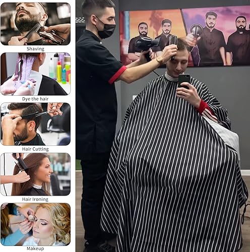 Miniatura 7 de Capa de corte de pelo para adultos, capa de pelo para corte de cabello, capas de corte de pelo para peluquería, tiras de cuello, juego de 100 piezas