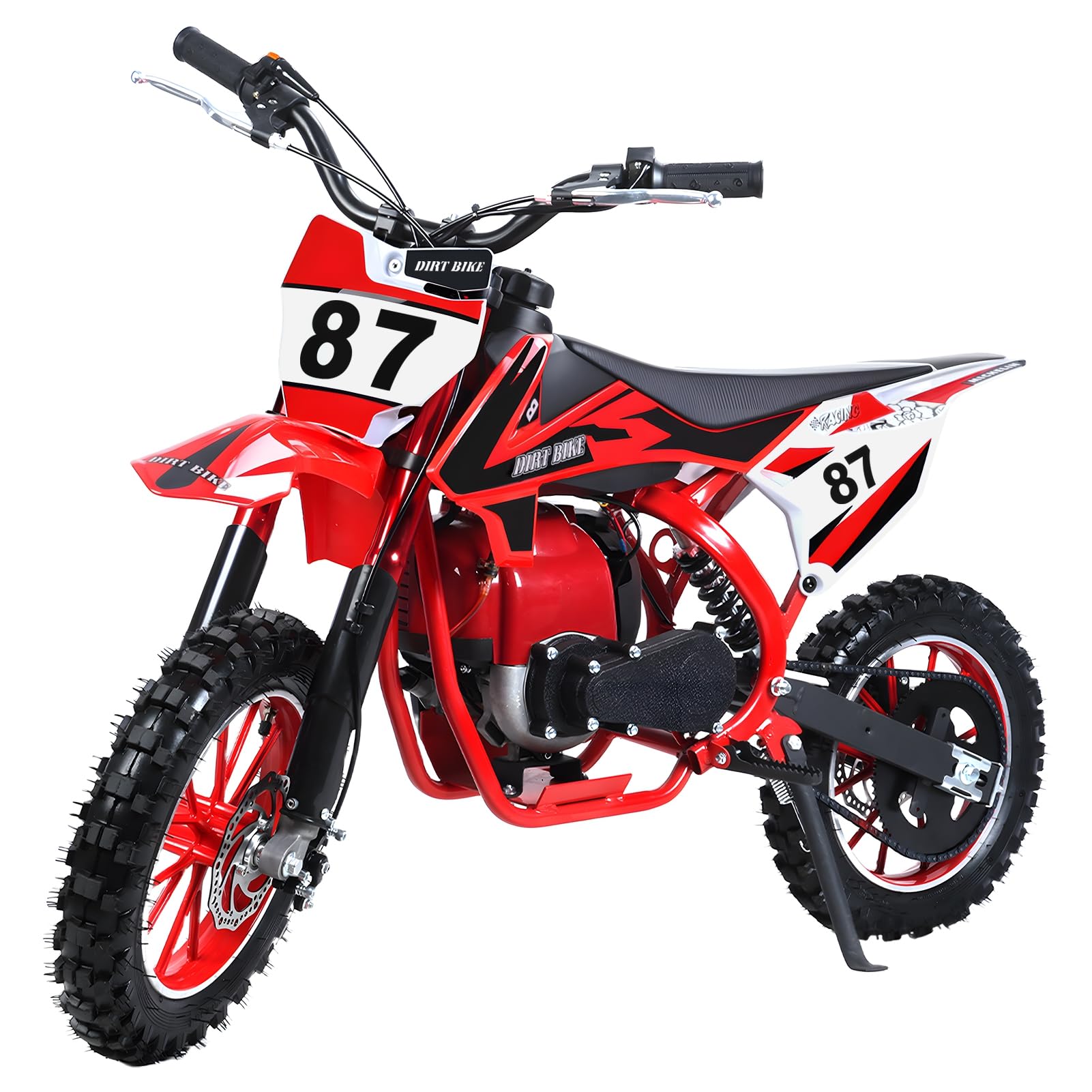 4-Stroke Kids Dirt Bike, 49CC Gas Power Motocross, Beach Off Road Mini Motorcycle, Children Pocket Motorbike with Disc Brakes and Soft Seat Cushion