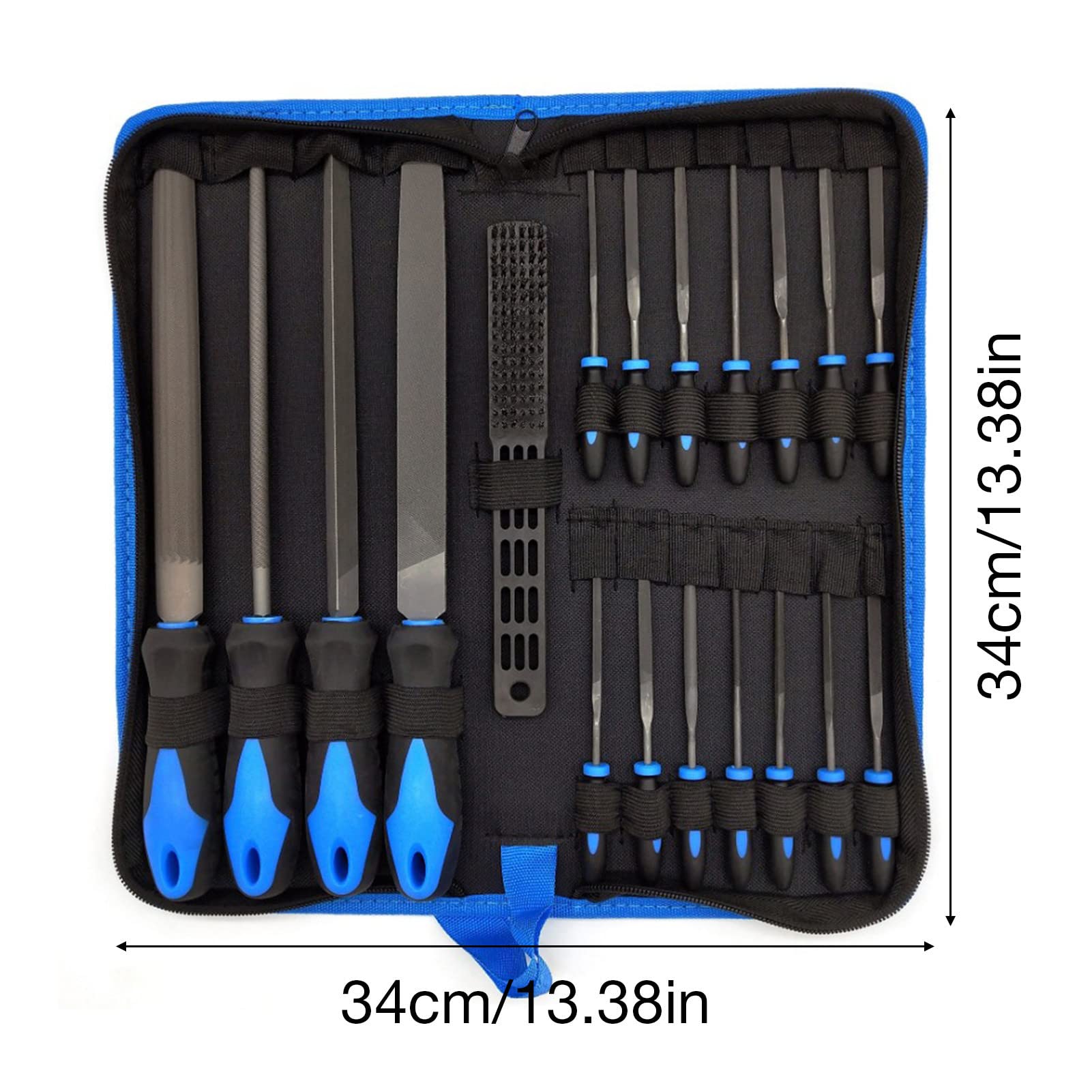 File - Lime Professionali Lime Metalliche 2 di Alta qualità con | Valigia | Grandi Lime Piatte, triangolari, Mezze Rotonde e Rotonde, perfette per Il