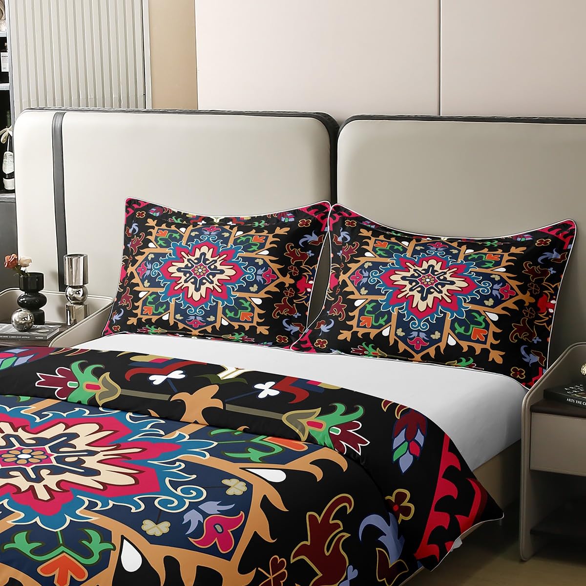 Homewish Set Piumino Matrimoniale 200x228 Cm - Stile Legno Rustico Vintage - 3 Pezzi (Piumino + 2 Federe)