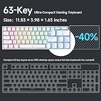 Vista 2 de DIERYA Teclado mecánico inalámbrico DK63 60% para juegos Bluetooth2.4Gcon cable Retroiluminación RGB Mini teclado compacto antifantasma de 63