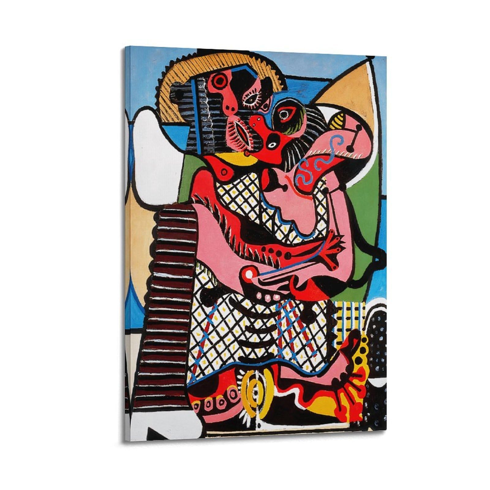 SJWINER Pablo Picasso Paintings - (kiss) Poster Aesthetic Cover Poster Design Painting for Living Room Bed Room 20x30inch(50x75cm) Frame-style