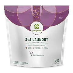 Grab Green 3-in-1 Laundry Detergent Pods 132 Count Lavender Vanilla Scent Plant and Mineral Based Superior Cleaning Power
