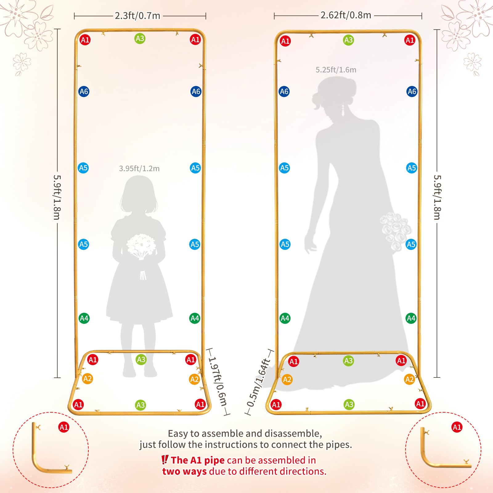 Supporto regolabile per cartello di benvenuto per matrimonio, 80 x 50 x 180 cm, con 4 cinghie in pelle, cavalletto in metallo resistente per cartelli, cavalletto da pavimento per esposizione