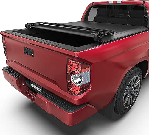 oEdRo Soft Quad Fold Truck Bed Tonneau Cover Compatible with