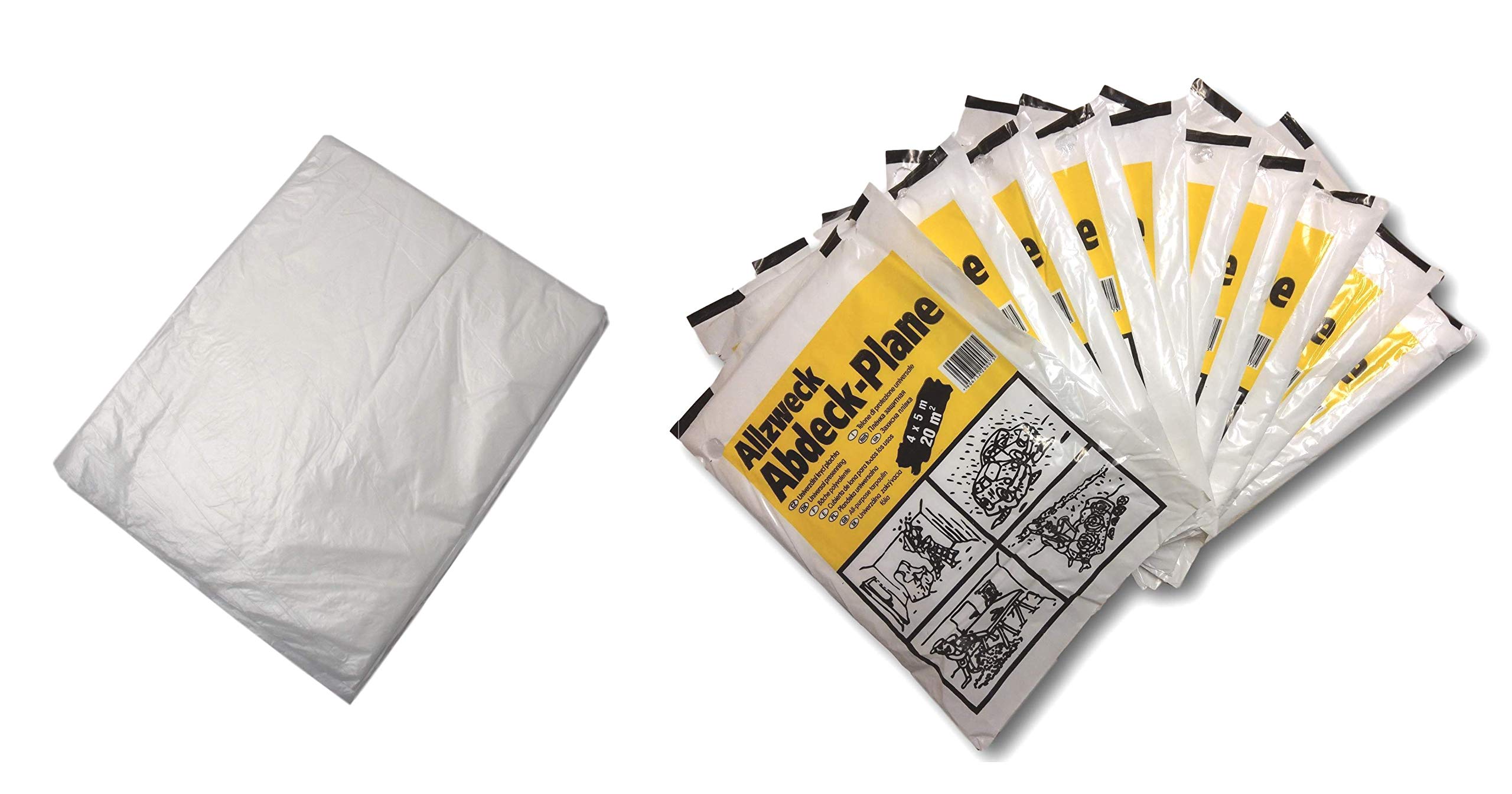 10 x Large Plastic Polythene Dust Sheet for Decorating 4m x 5m / 13ft x 16ft Painting Masking Covering Furniture (10 x Large Plastic Polythene Dust Sheet