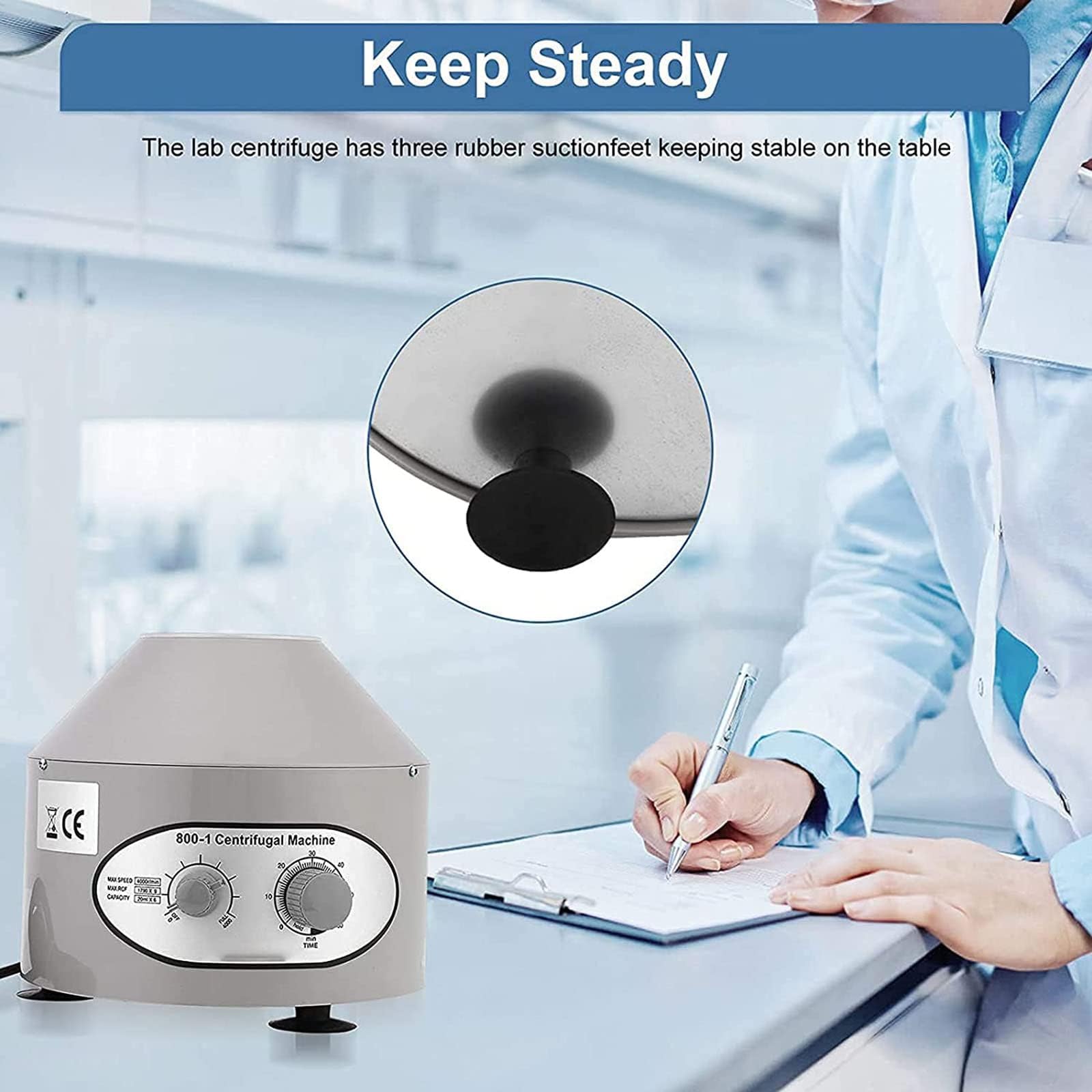 Máquina centrífuga de sobremesa, Mini centrífuga, centrífuga eléctrica de Laboratorio, con Temporizador y Control de Velocidad, Rango de Tiempo de 0-60 Minutos, 4000 R/min, para investigación