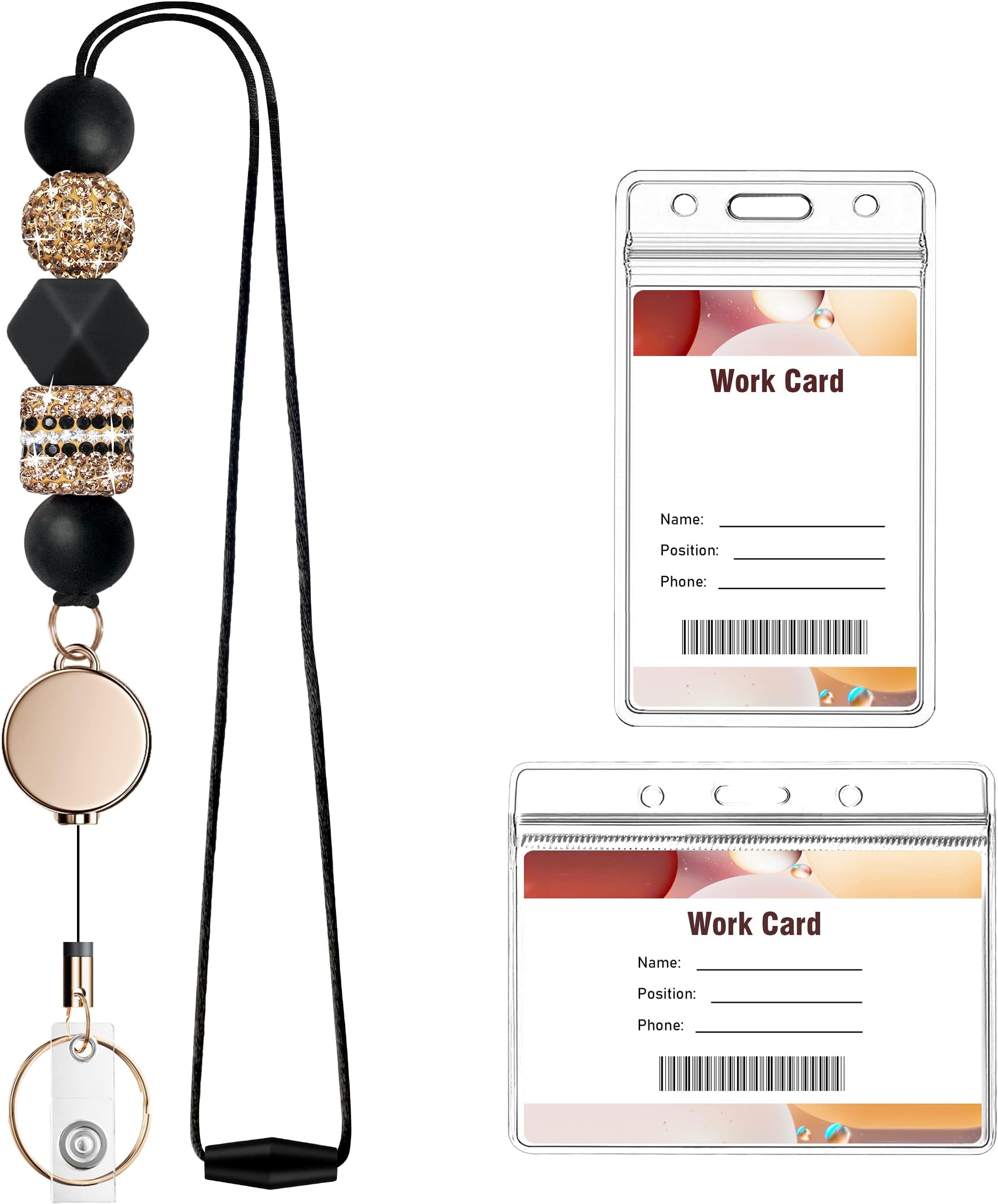 6 in 2 Set Retractable Lanyard for ID Badges, Teacher