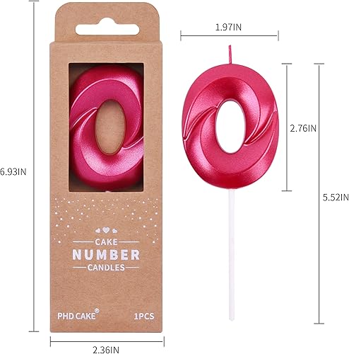 Miniatura 10 de PHD CAKE Velas de cumpleaños de 4 números rosa diamante de 2.76 pulgadas, velas de números rosas, velas de números de pastel, celebración de fiesta