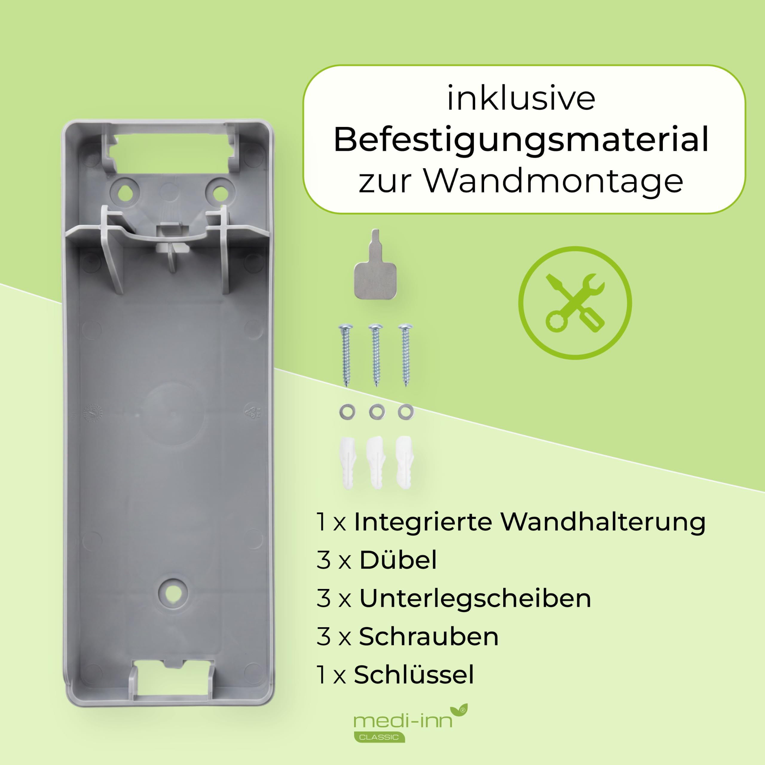 Medi-Inn Wandspender Kunststoff mit Langarmhebel für 500 ml Euroflaschen (10 Stück)
