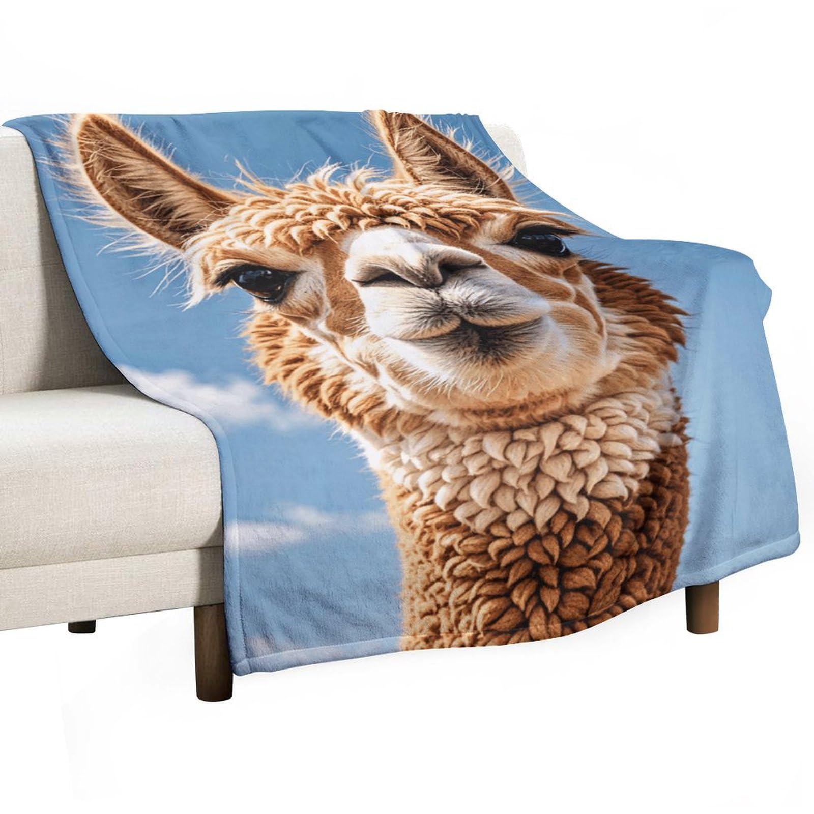 Couverture en flanelle lama pour canapé et soirées cocooning confortables
