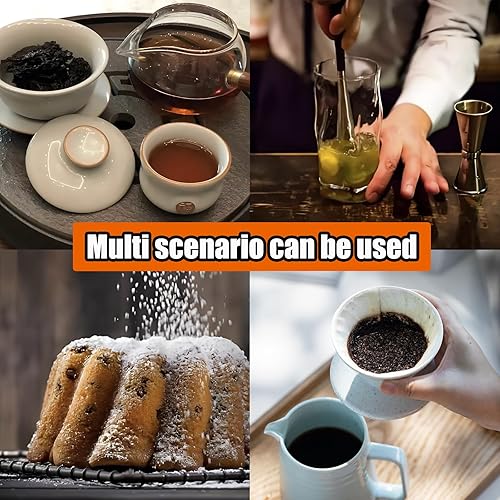 Miniatura 5 de Colador de malla fina plateada, tamiz de mano de acero inoxidable 304, filtro de cocina pequeño para hornear, té y coctelería