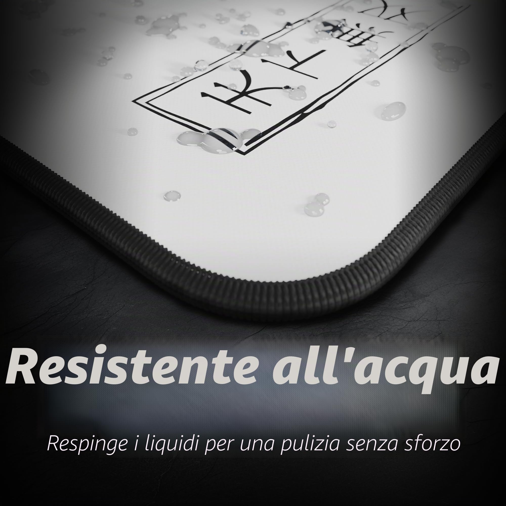Hystar® Tappetino per mouse da gioco esteso, XXL, 91,4 x 40,6 cm, spessore 5 mm, superficie impermeabile, tessuto in poliestere liscio e base in gomma naturale, The great wave (bianco)