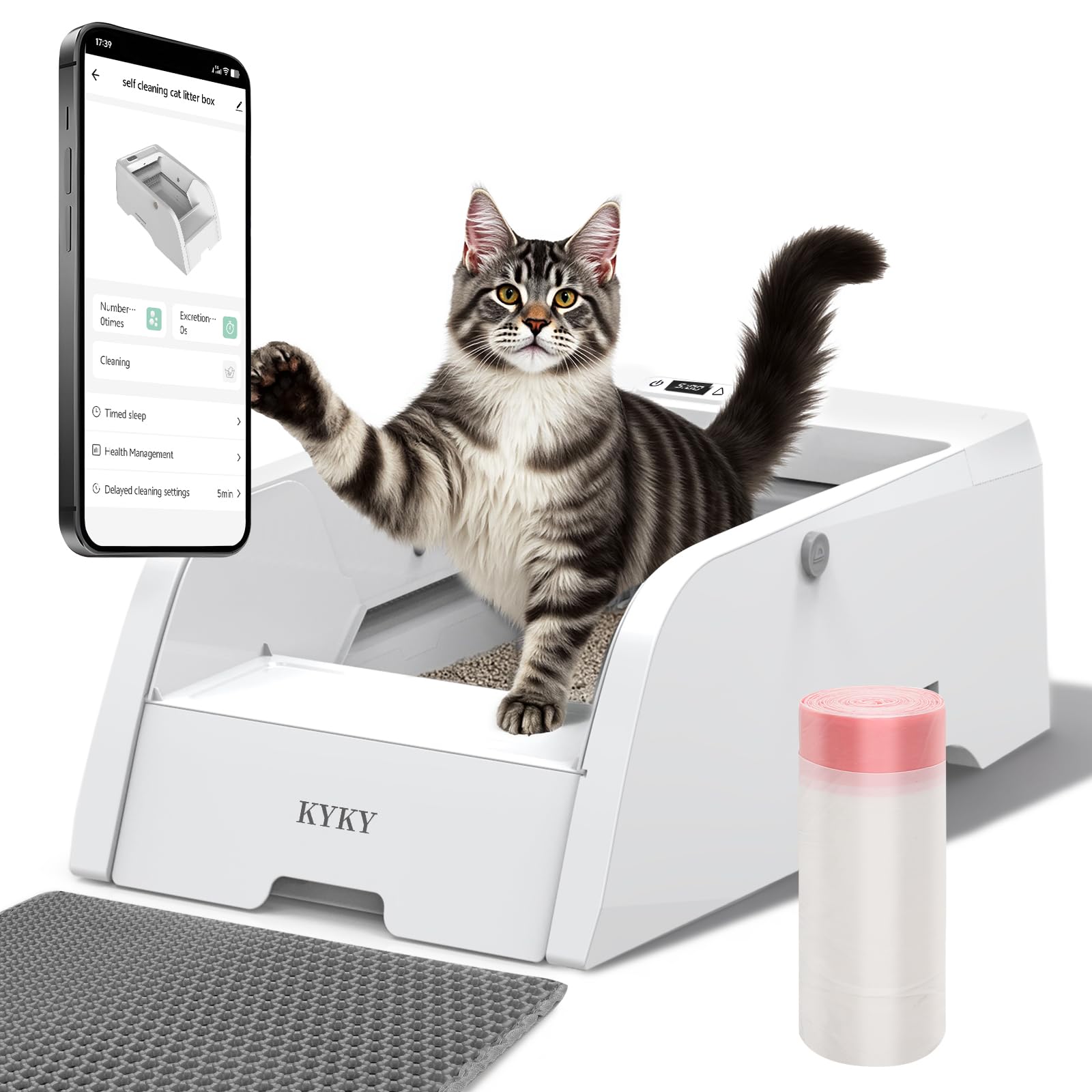 Amazon | 【KYKY】自動猫トイレ アプリ遠隔操作 猫のトイレ自動 高い