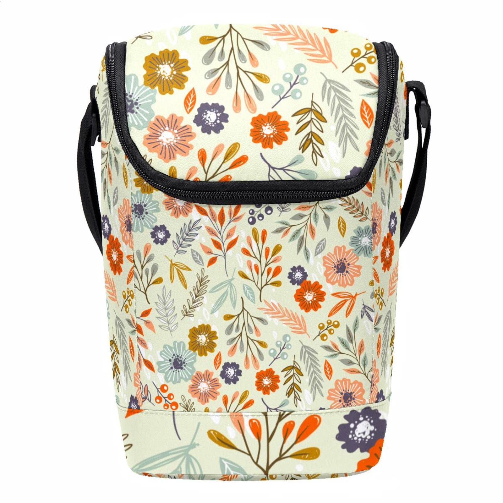 Bolsa de almuerzo para hombres y mujeres fiambrera de oficina porta alimentos floral moderna