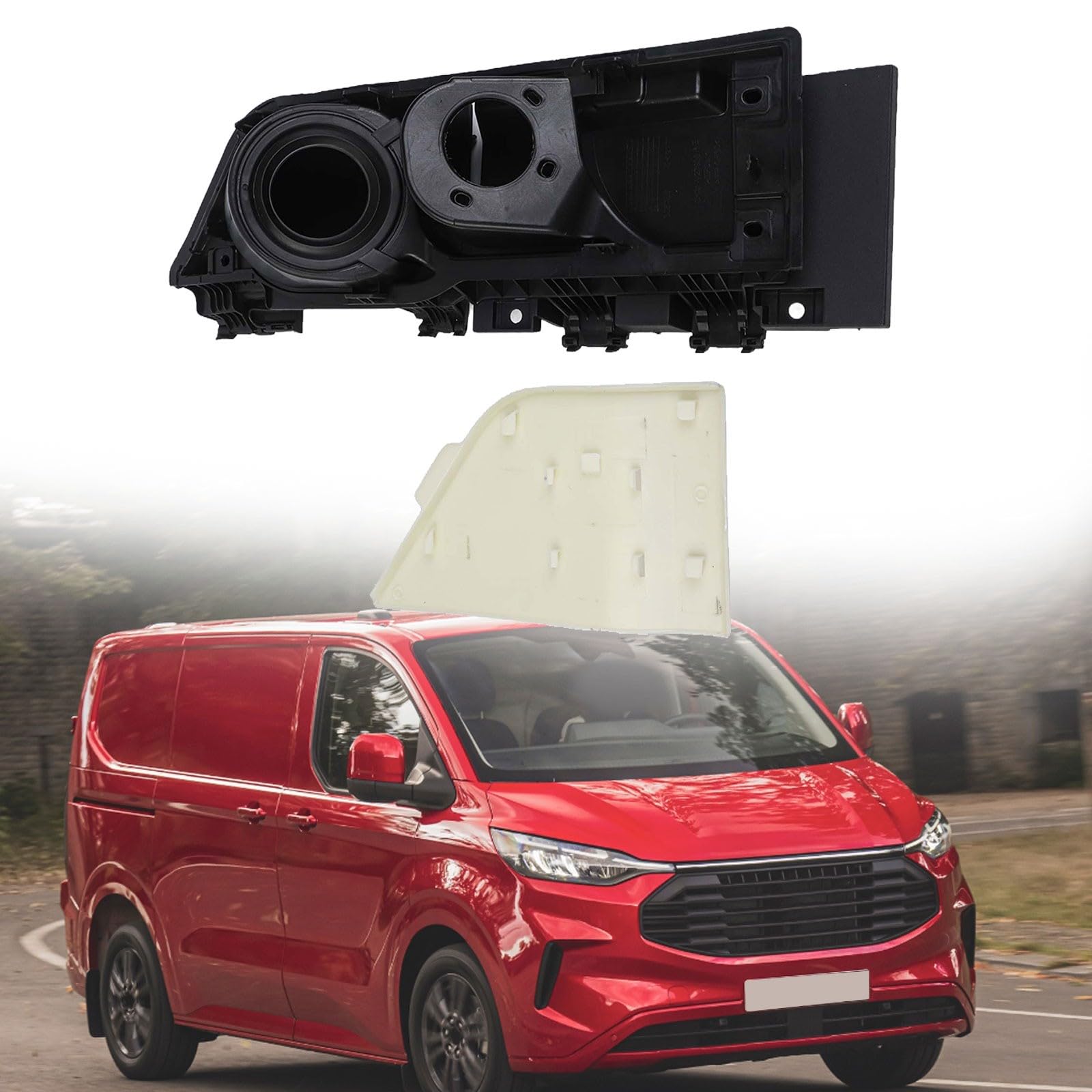 Boquilla de llenado de depósito de combustible con tapa de depósito para Ford Transit MK8 MK9 Diesel Euro 6 ABS plástico negro blanco