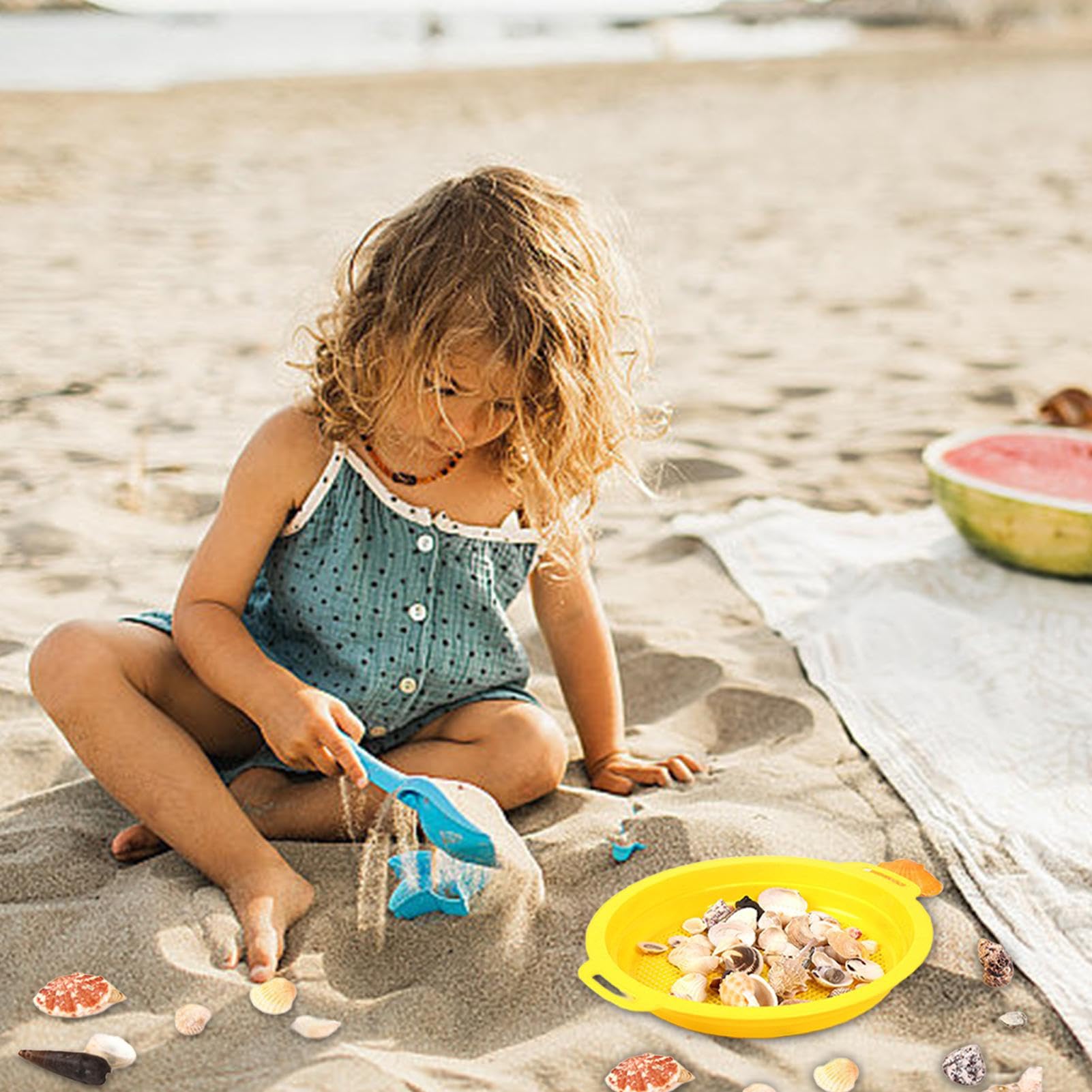 Set De 4 Tamices De Arena De Playa De 22 Cm + 2 Palas – Colores Rojo, Amarillo, Azul Y Verde, Juguete Educativo Para Niños