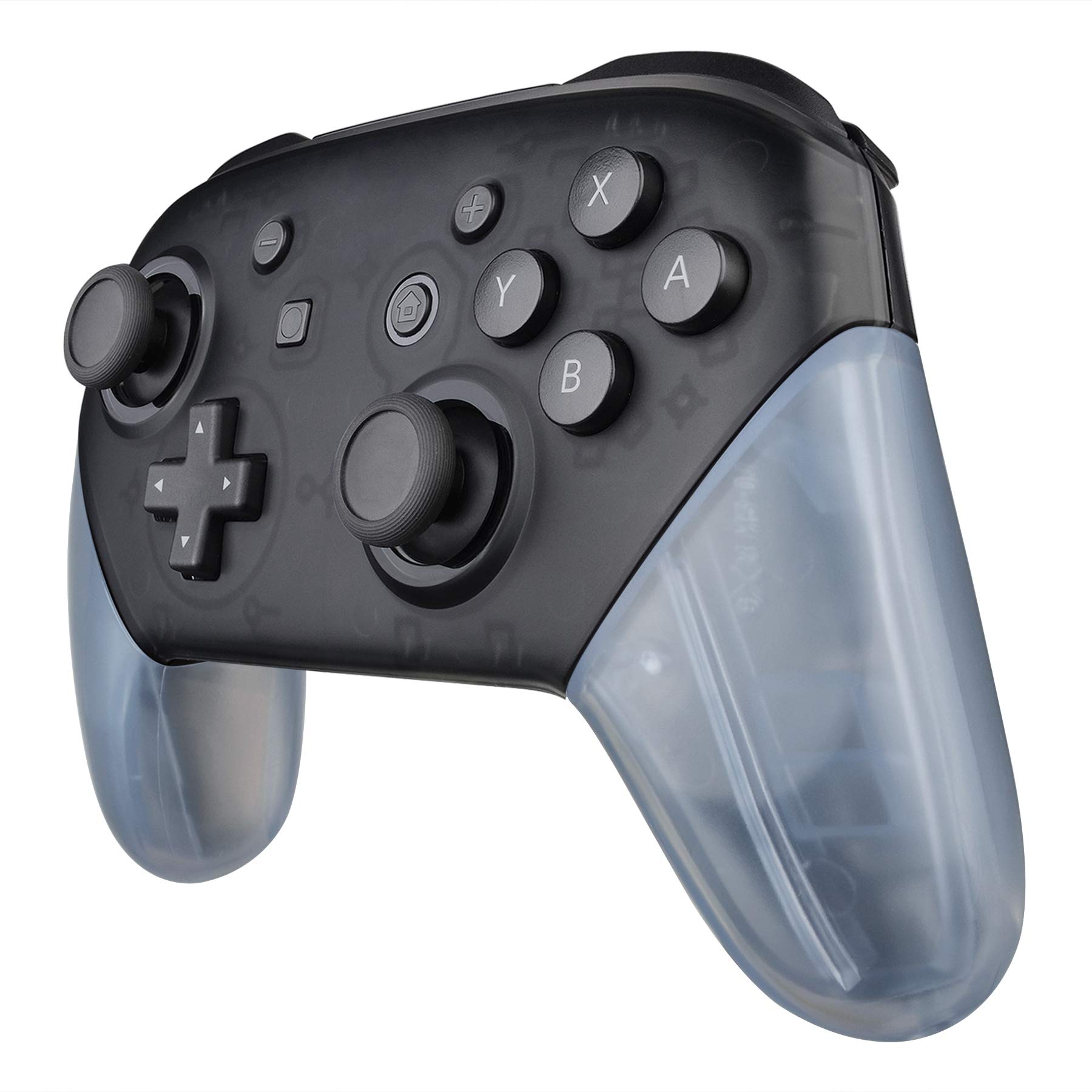 eXtremeRate Carcasa de Grip para Nintendo Switch Pro - Repuestos Grips de Reemplazo DIY, Mangos Agarre, Placa de Asa Empuñadura - No Incluye Control (Hielo Azul Transparente)