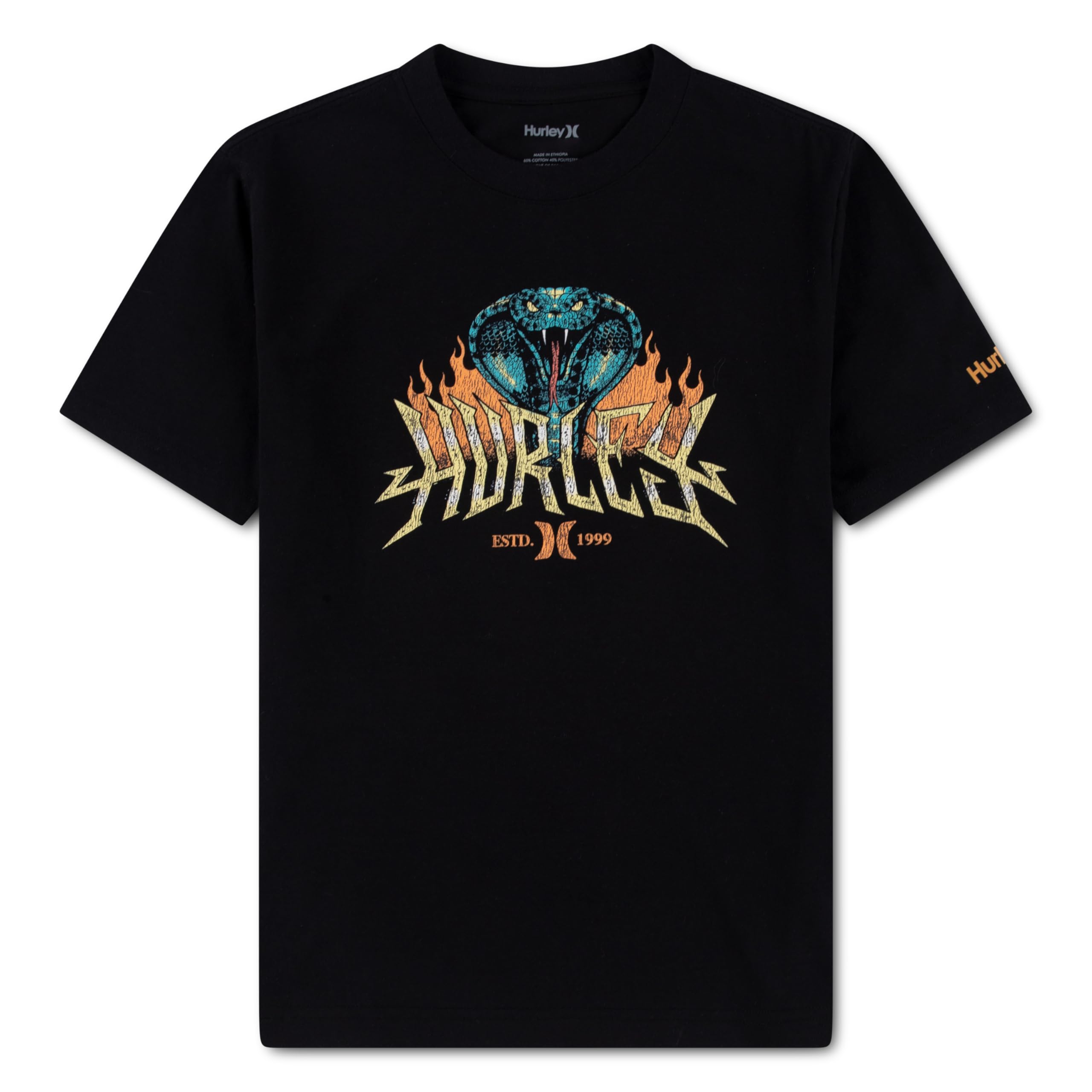 Hurley Boys Graphic T-Shirt Short Sleeve Boys Black