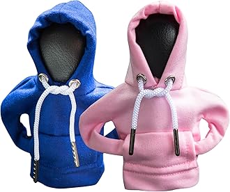 2Pcs Car Shift Knob Hoodie,Gear Shift Hoodie,Funny Sweater Hoodie for Gearshift,Automotive Interior Accessories（Blue and Pink）