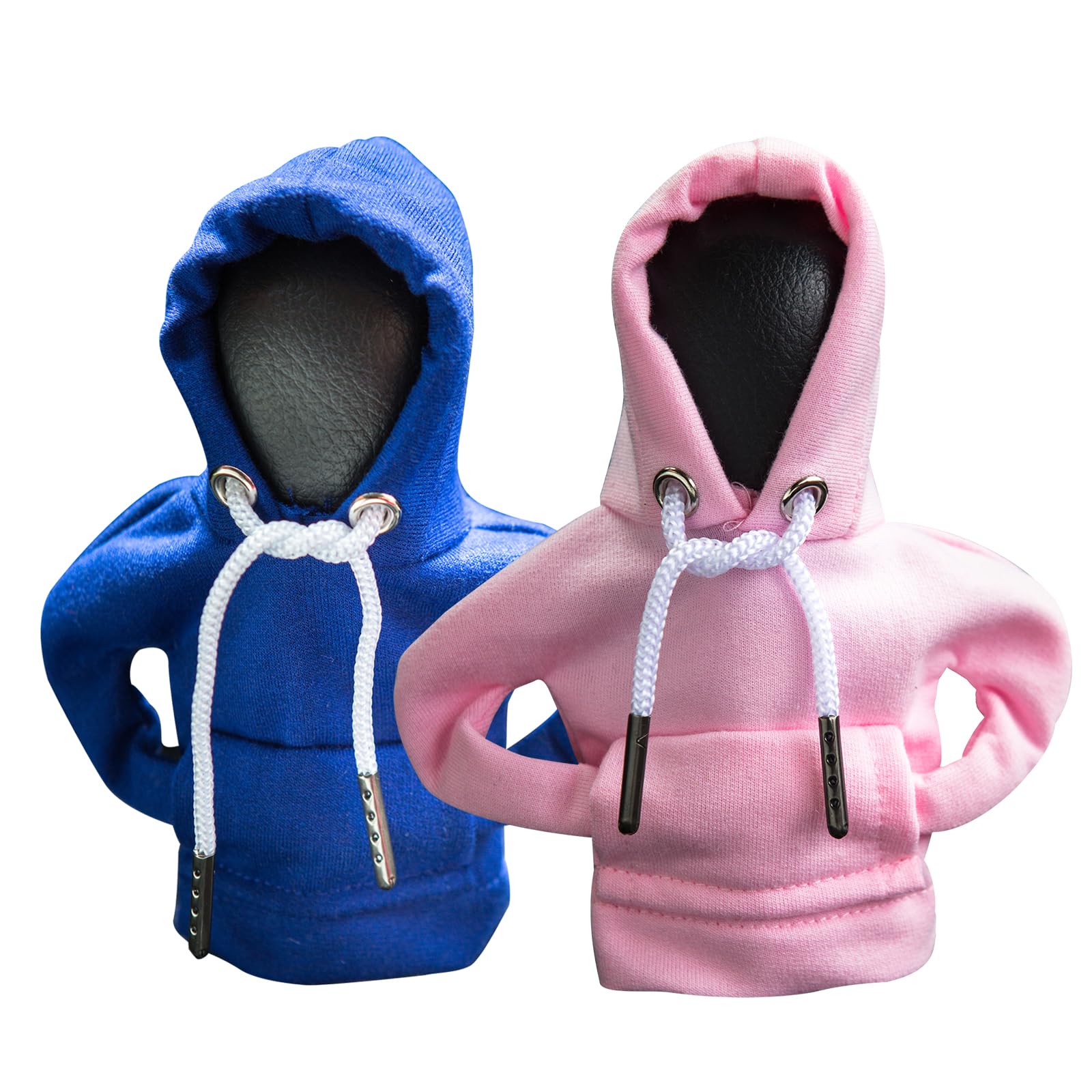 2Pcs Car Shift Knob Hoodie,Gear Shift Hoodie,Funny Sweater Hoodie for Gearshift,Automotive Interior Accessories（Blue and Pink）