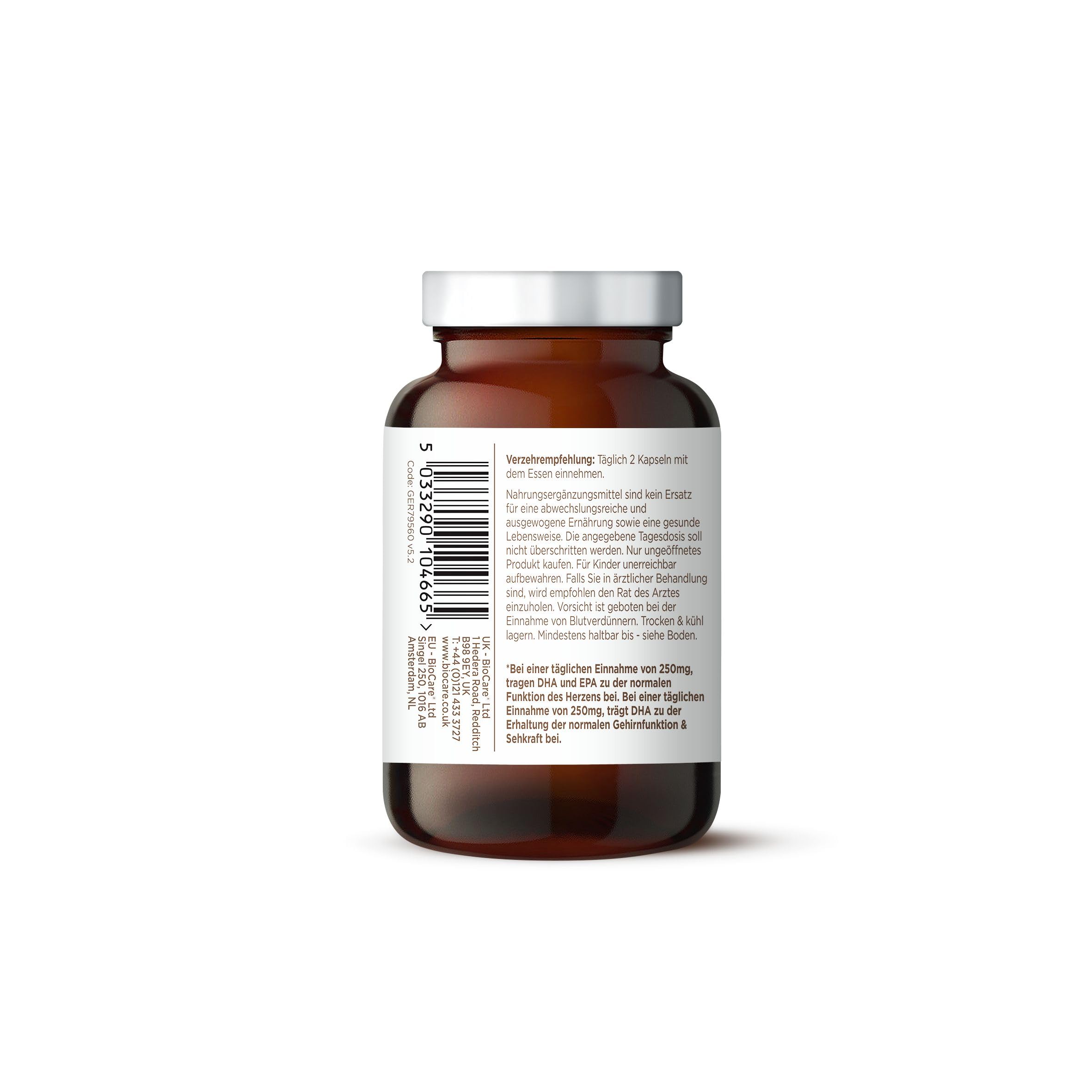 BioCare Vegan Omega 3 (Algen DHA & EPA), 60 Kapseln