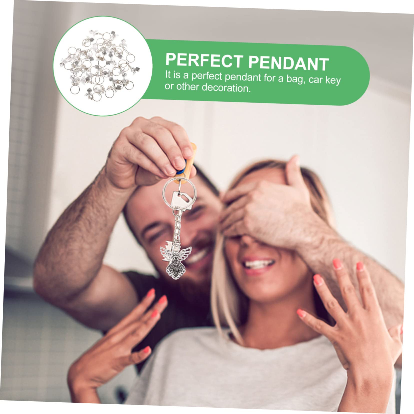 FRCOLOR 3 Sätze Teiliges Dekorative Schlüsselanhänger Metall Praktische Schlüsselringe Für Hochzeiten Babypartys Gastgeschenke Leicht Robust Für Schlüssel Taschen 30 Stück * 3