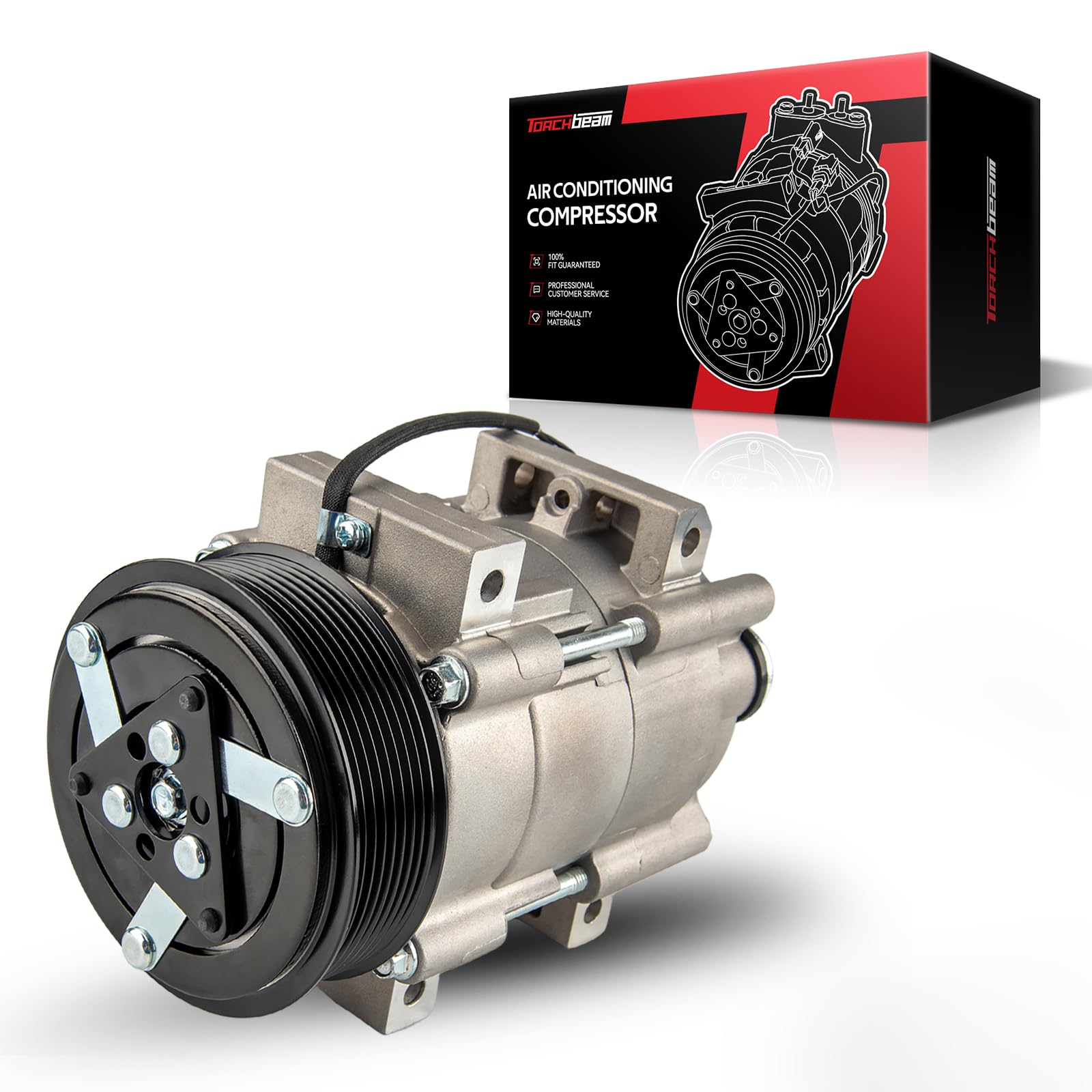 Photo 1 of ***BROKEN CONNECTOR*** Torchbeam AC Compressor with Clutch Fit for Dodge Ram 2500/3500 2006-2009 5.9T/6.7T, OE: 68182, 6512232