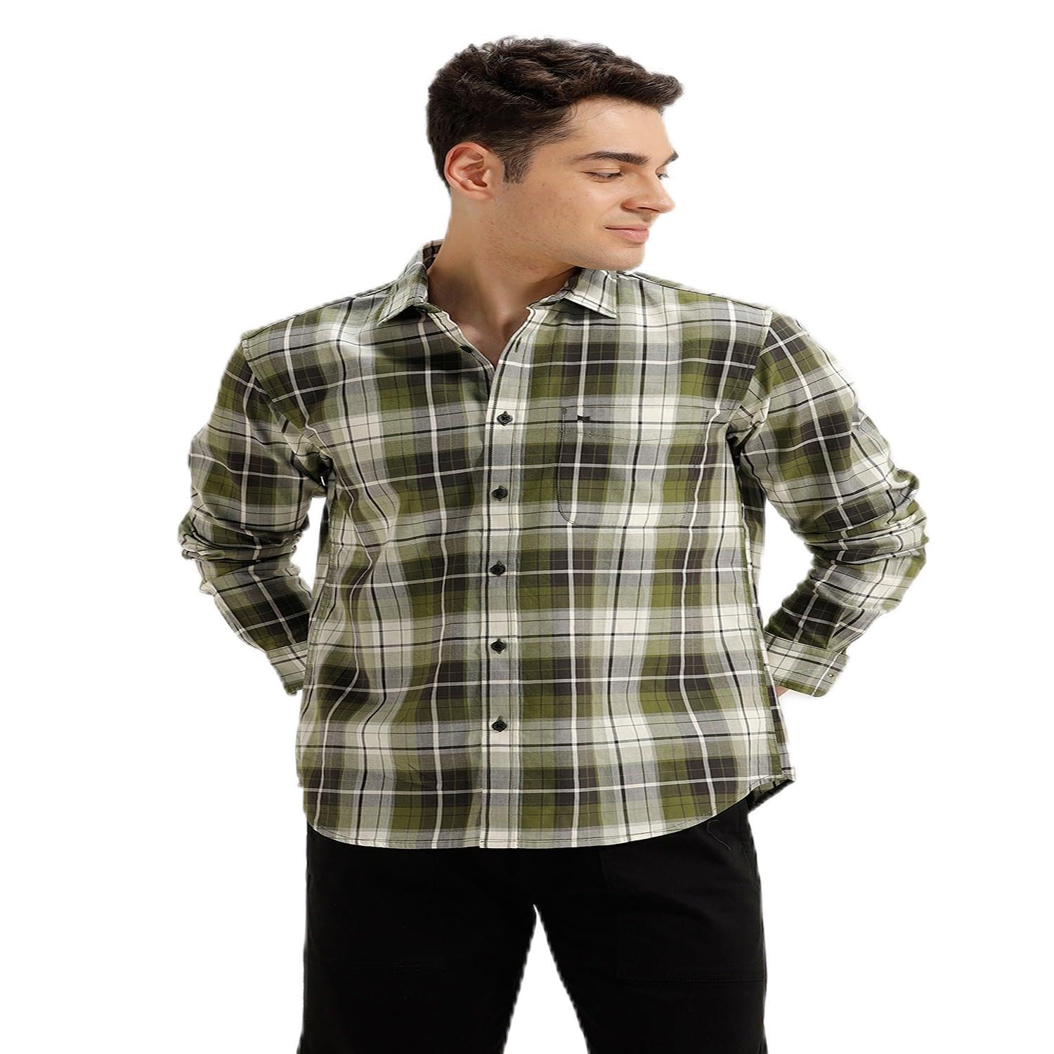 basics 100% Cotton Checked Shirt for Men | Slim Fit | Everyday Smart Casual Wear | Full Sleeve-picture-19