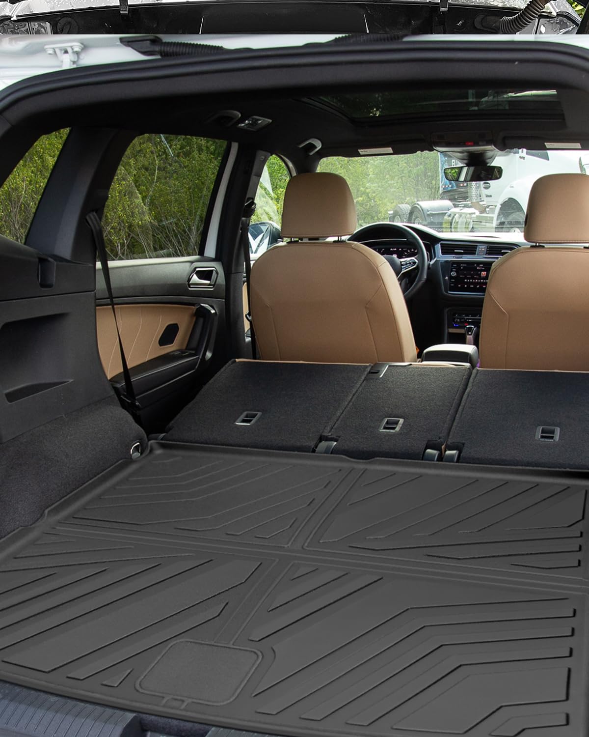 Tappetini per Bagagliaio Superiore per VW Tiguan 3 2024 2025 2026, Tiguan III Tappetino Baule Originale TPE Tappeti Bagagliaio Posteriore con Bordo Alto, Accessori Impermeabili
