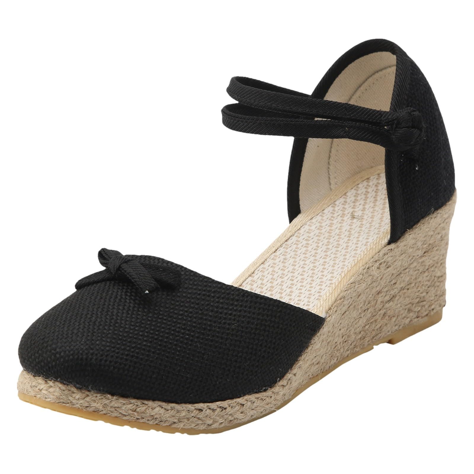 Chaussure espadrille compensée en toile et finitions soignées chic - 8