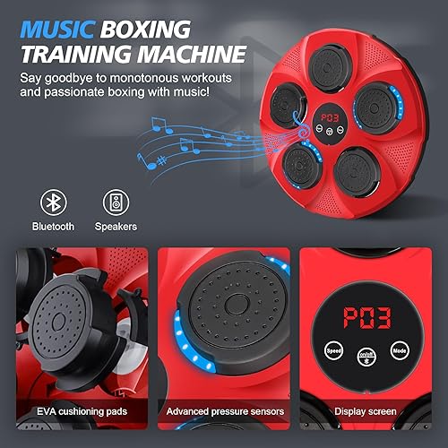 Miniatura 2 de GOENITZ Music Boxing Machine, Rechargeable Boxing Equipment Wall Mount, Home Smart Boxing Target Workout Machine, Electronic Focus Agility Training