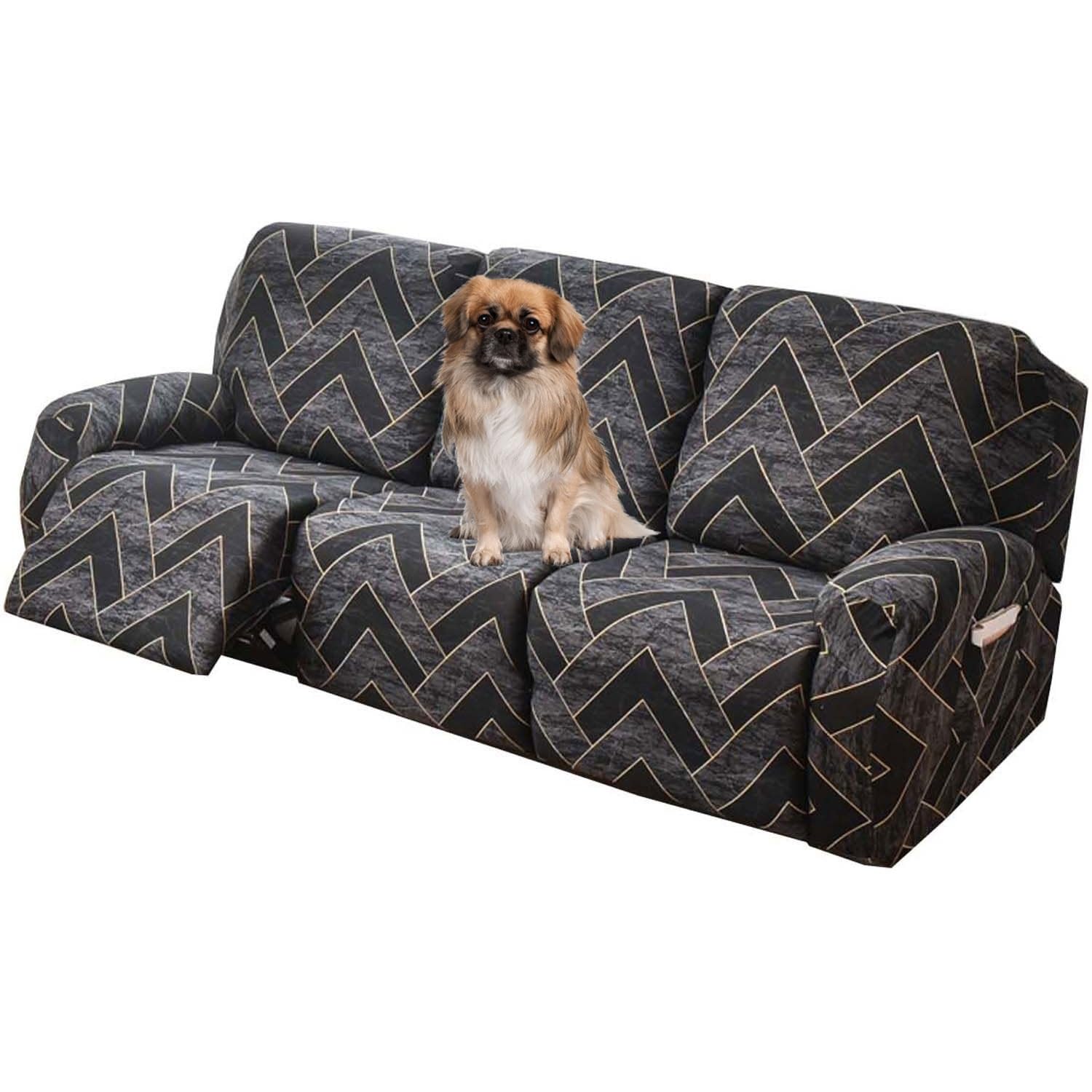 Housse Canapé Inclinable Relax 3/2/1 Places Housse De Fauteuil Inclinable En Velours Extensible 8/6/4 Pièces, Housse Canap Relax Avec Poche Latérale Antidérapant, Lavable ( Color : 21# , Size : 3 Seat