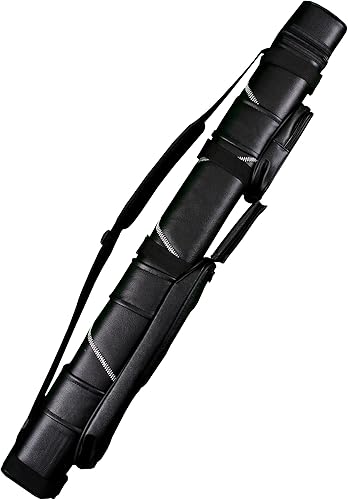 Accuplay Billar - Estuche rígido para taco de billar de 2 x 2 pulgadas, elige negro, marrón, rosa intenso, blanco, azul blanco o negro blanco