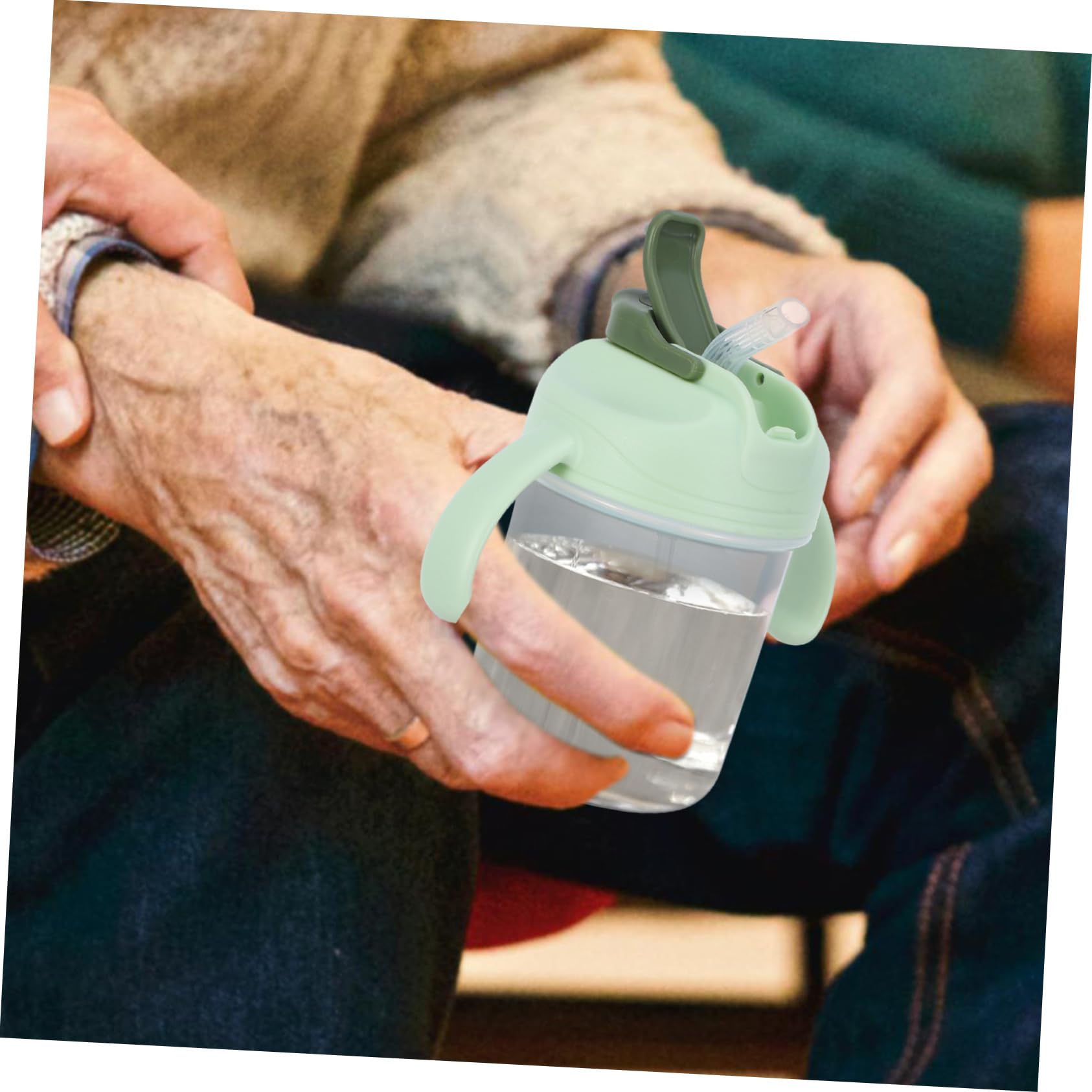 PACKOVE 3piezas Botella Antiderrames Con Pajita Para Mayores Taza De Portátil Para Cuidado De Ancianos Vaso Con Mango Para