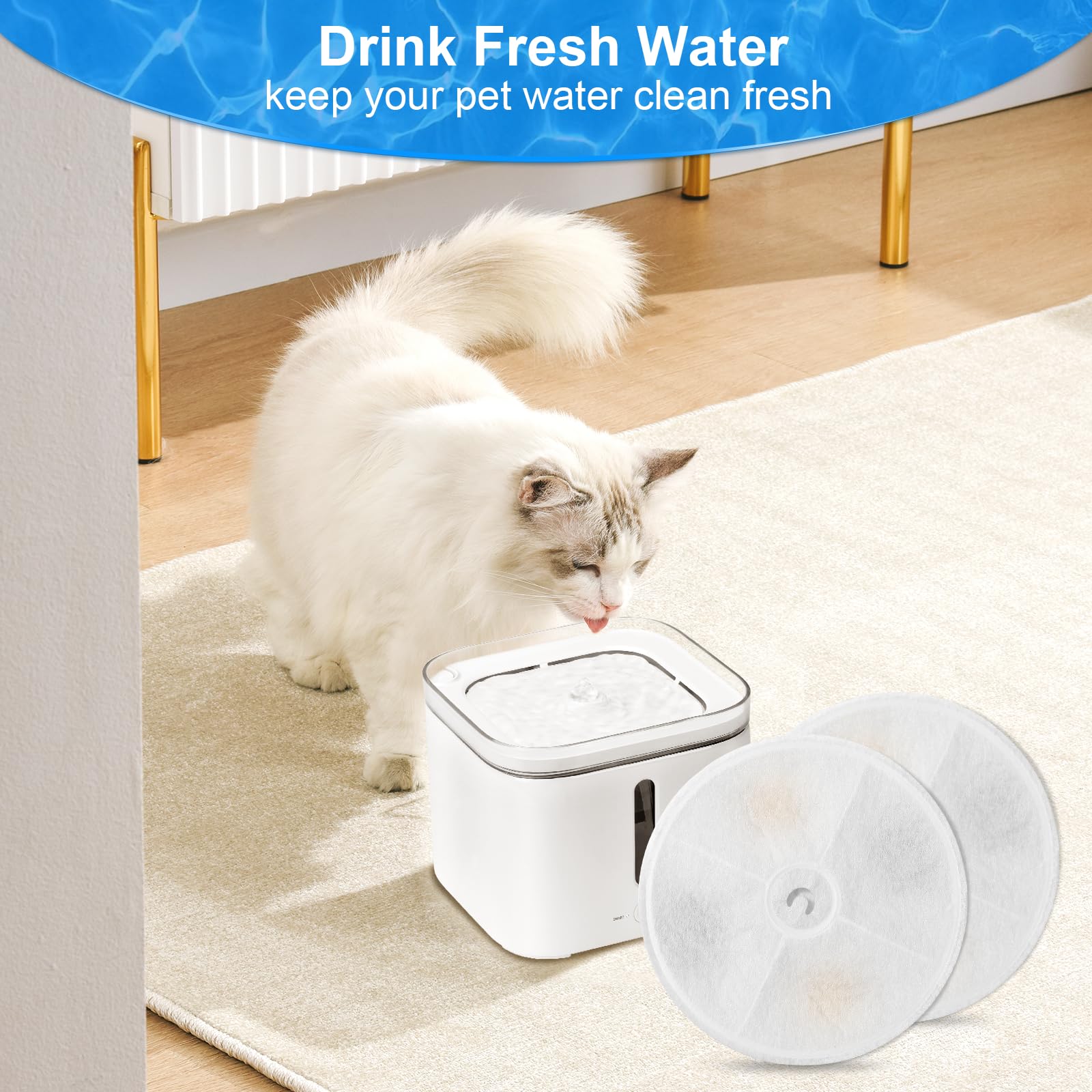 16 Filtri Di Ricambio Per Fontanella Gatti Oneisall 2.5L - Set Con Filtri E Spugne Pre-filtro