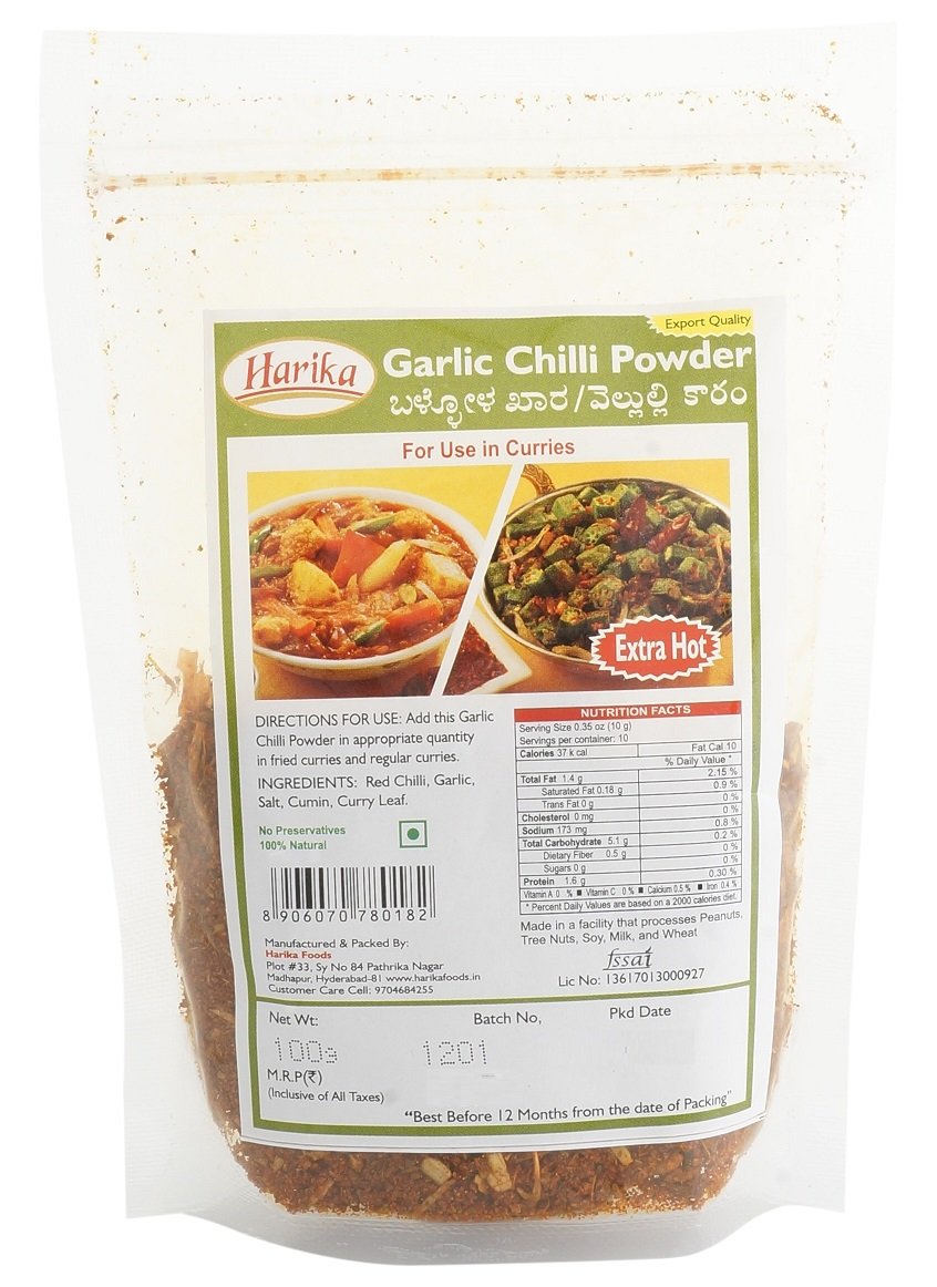 Harika Garlic Chilli Powder (Velluli Karam) 100g (B011BAOUBW) Amazon Price History, Amazon Price Tracker