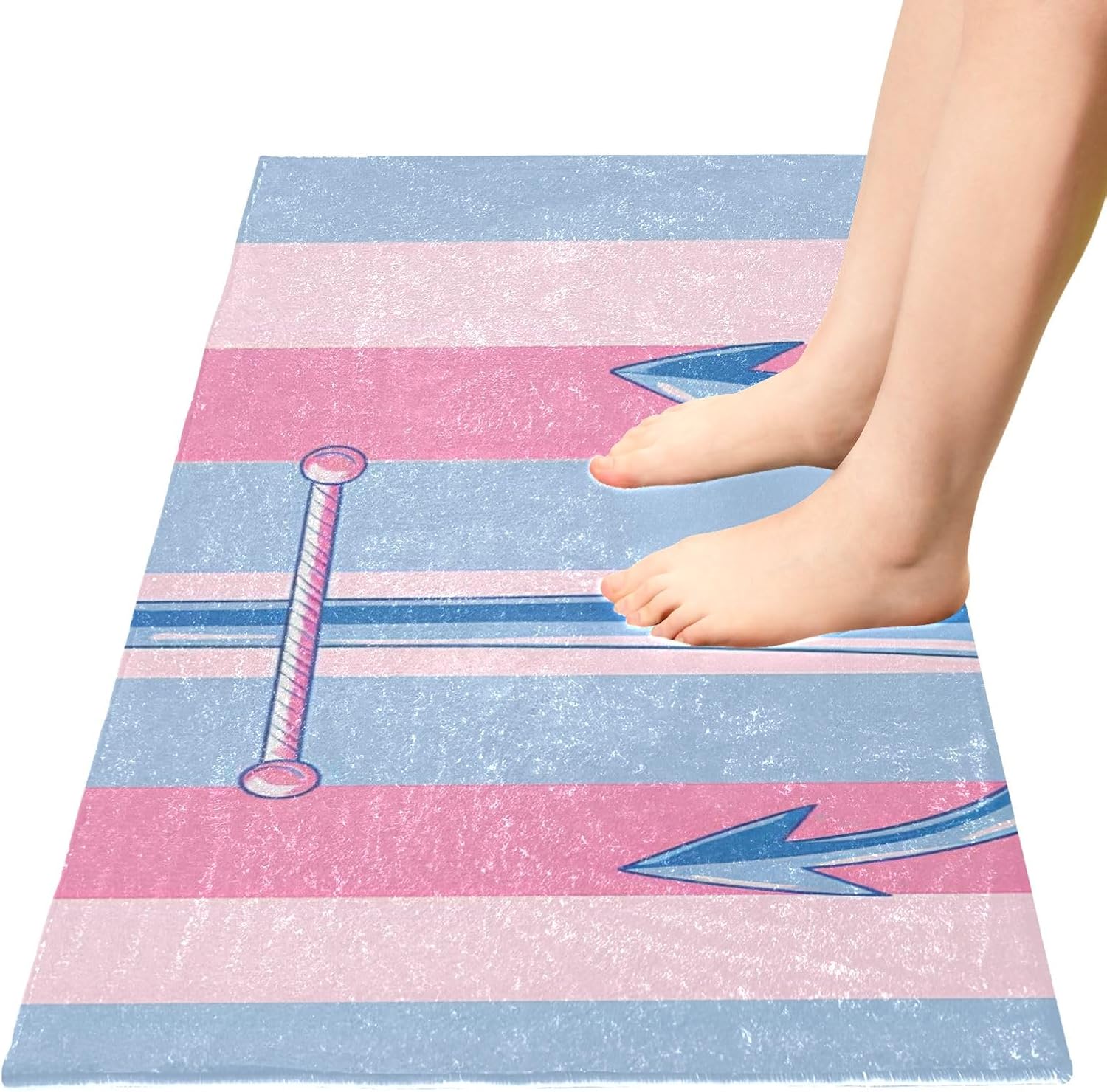 Kitchen Rugs Door Mat Bath Mats Area Rugs Floor Non Slip Washable Anchor Pink for Bedroom Living Room 39×20in