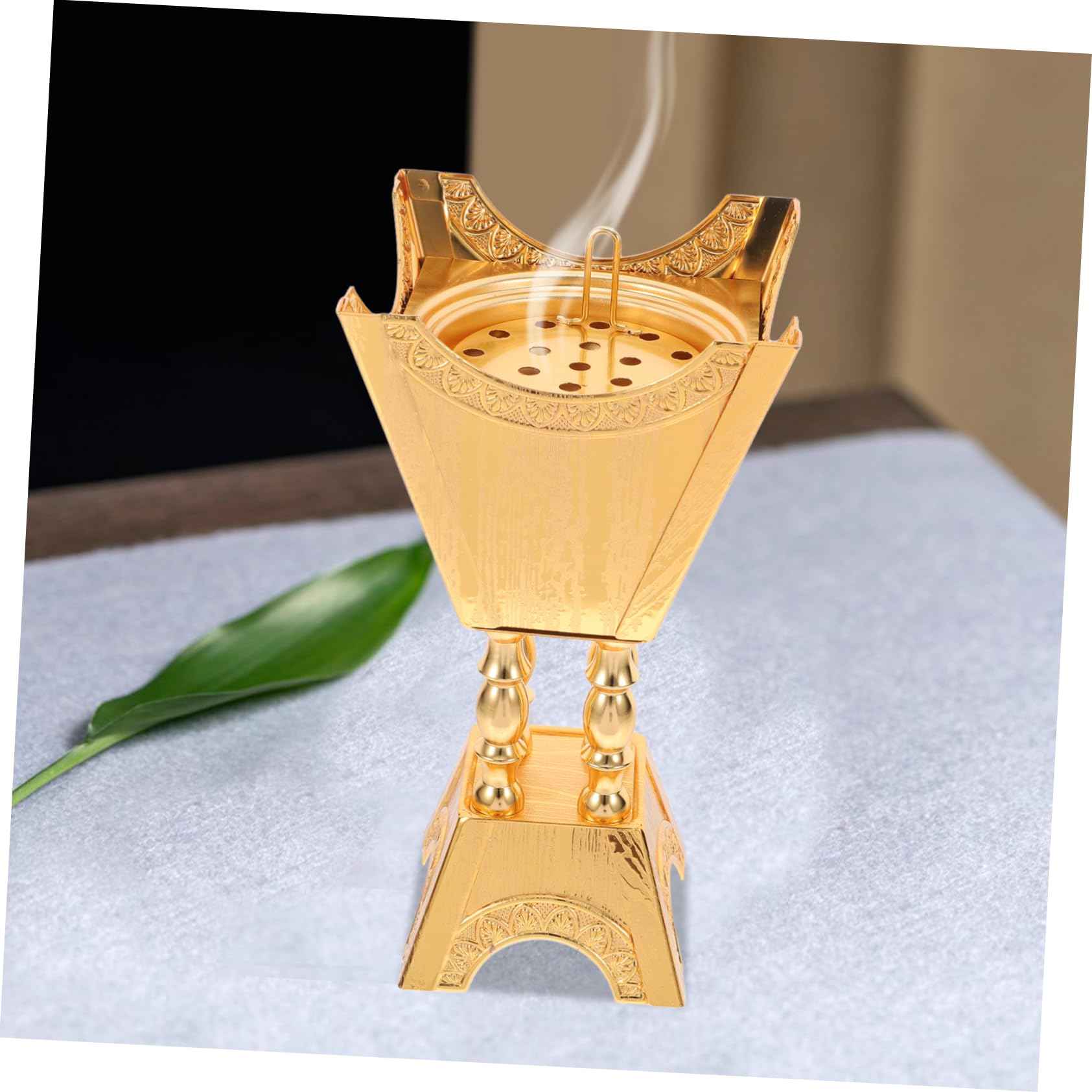 ULTECHNOVO Weihrauch Arabisch Räuchergefäß mit Elegantem Design aus Zinklegierung Aromatherapie Brenner für Meditation und Spa für Büro und Zuhause