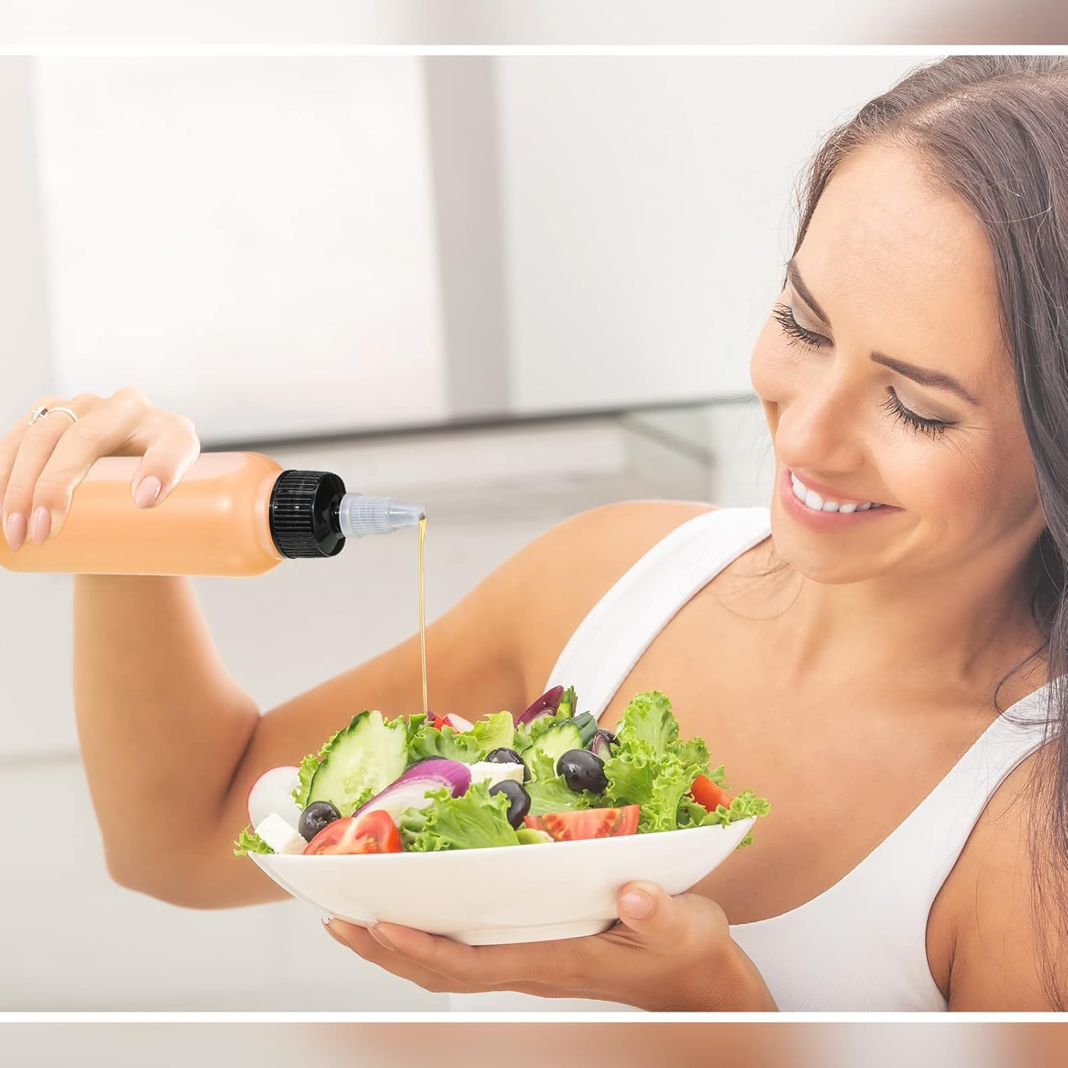 Epakh 60 Pieces Plastic Squeeze Bottles 4 oz Condiment Dispensing Bottles with Twist Top Cap Sauce Squirt Empty Squeeze Containers for Condiment Cookie Decorating Sauces Arts Crafts Lab Oil - Image 6