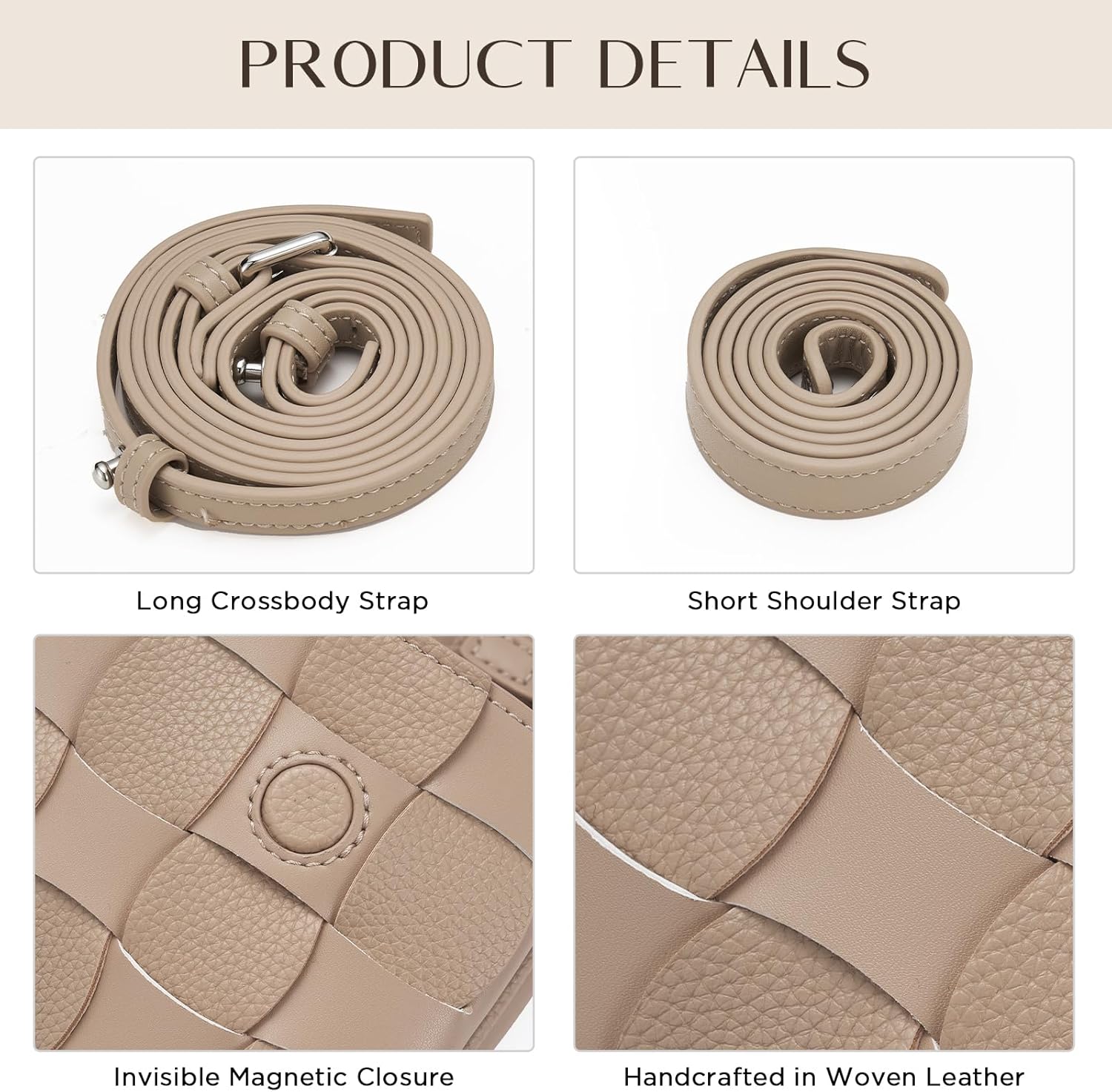 CHUNLI Woven Evening Clutch Purses for Women, PU Crossbody Shoulder Purse Handbag for Evening, Formal Events, Wedding, Party - Image 7