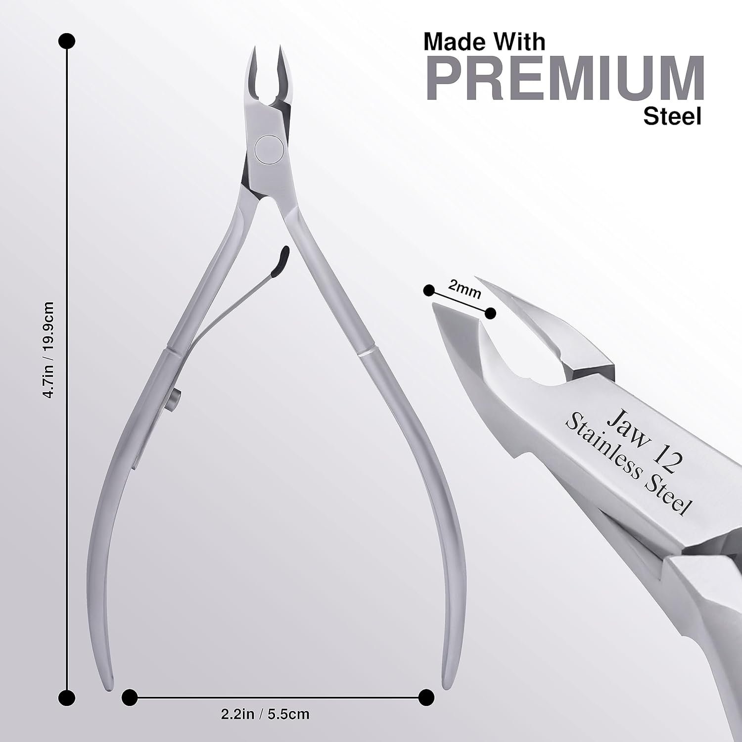 UM Supplies Cuticle Trimmer | Hangnail Remover | Extremely Sharp | Professional Cuticle Nippers | Stainless Steel | Cuticle Clippers | Pedicure Manicure Tool (Jaw 12) 4mm