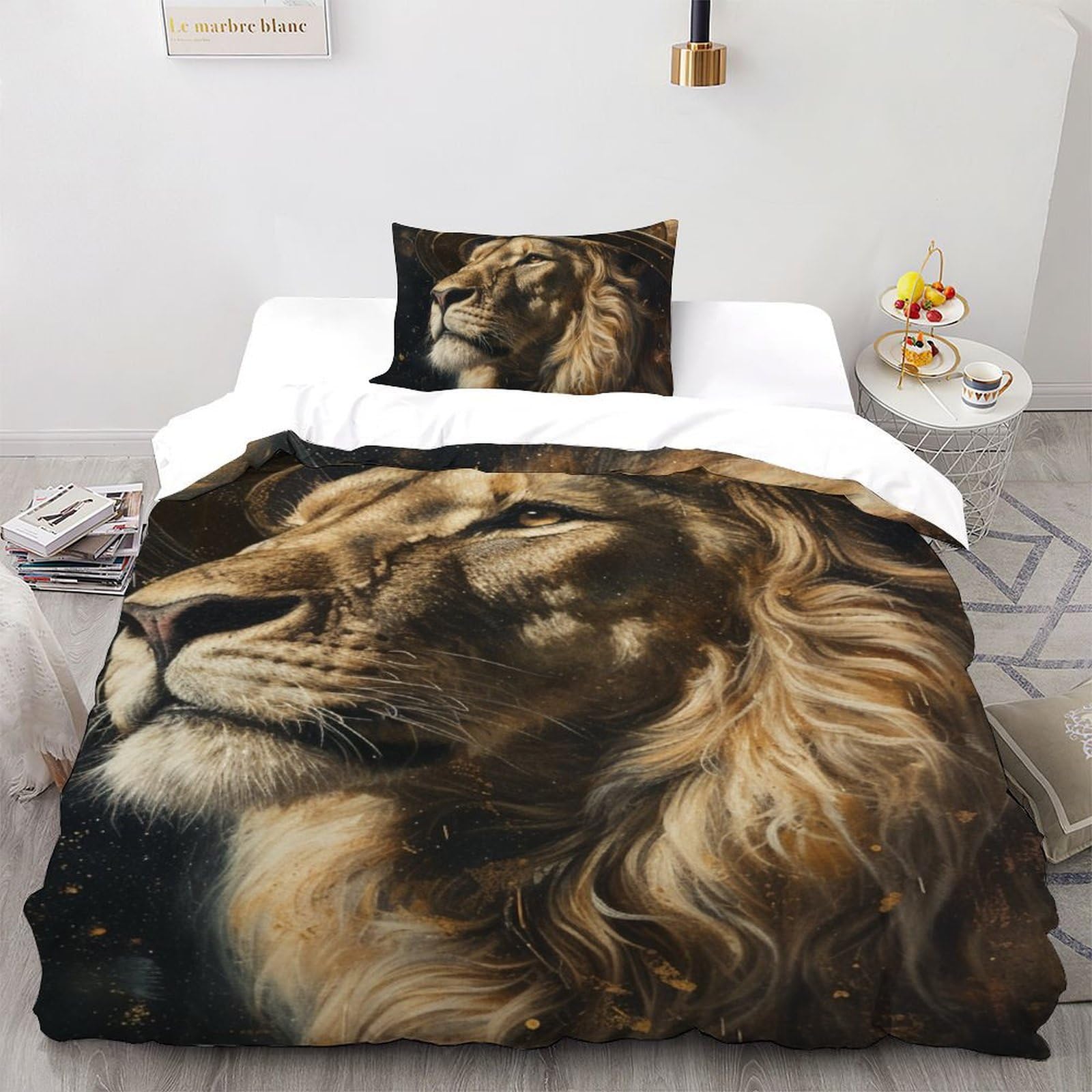 Ensemble housse de couette lion ciel étoilé pour transformer la chambre de votre enfant