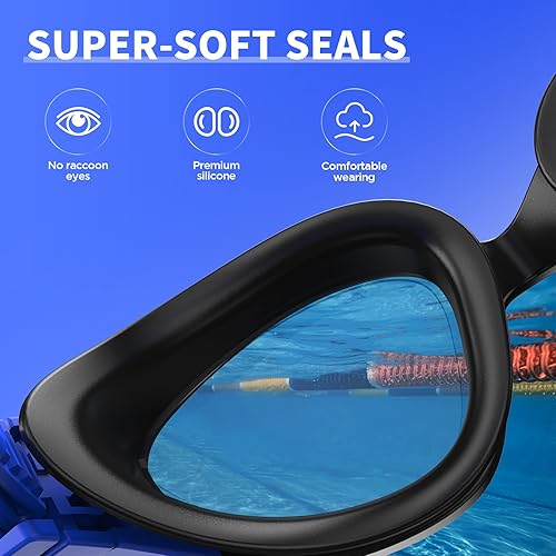 Miniatura 5 de Gafas de natación, gafas de natación para adultos, hombres y mujeres, antiniebla, sin fugas, gafas de piscina
