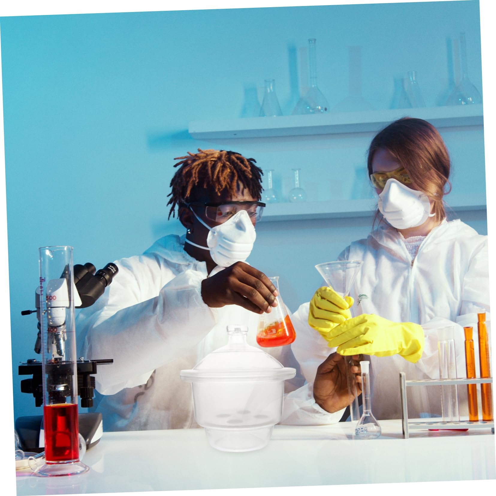 Desecador de Vidrio al Vacío 1 Pieza Laboratorio Alta Transparencia | Experimentos Científicos, Presentaciones, Fácil de Transportar, Estructura Simple, Estudiantes y Profesionales